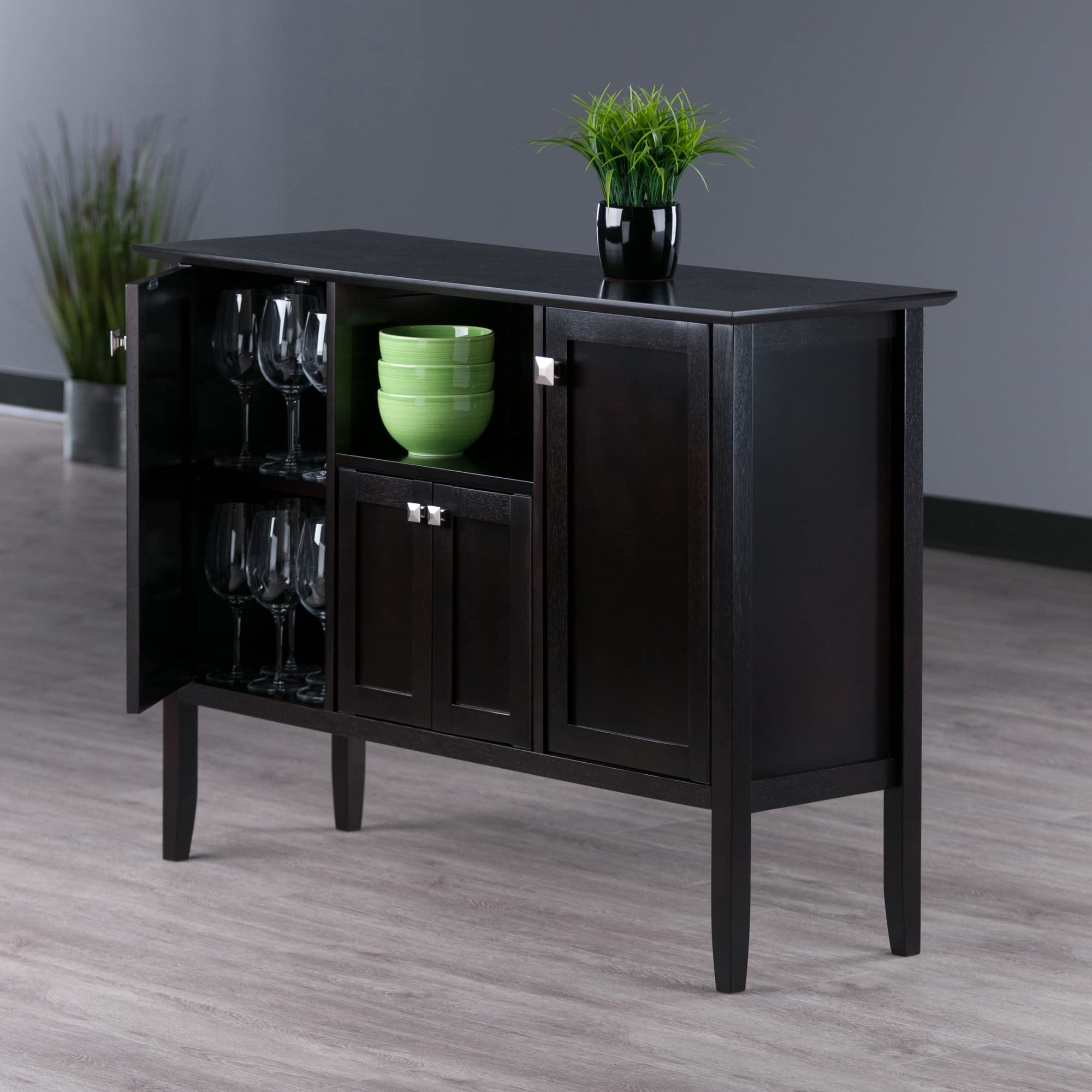Winsome Wood Melba Buffet Coffee Table - Modern Side Table with Storage Shelf for Living Room, Bedroom & Office - Stylish & Functional Home Decor Furniture