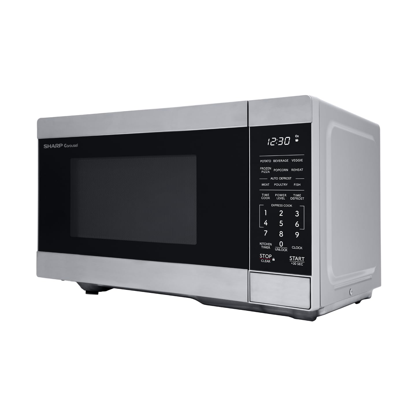 SHARP SMC0761KS Countertop Microwave Oven - 0.7 CuFt Stainless Steel Compact Microwave for Small Kitchen, Dorm Room & Office Use