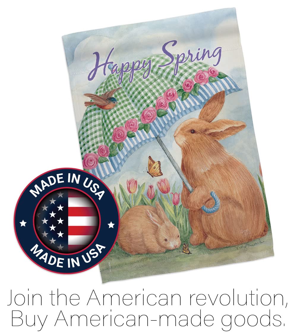 Breeze Decor Easter Bunny Egg Flag Set - Double-Sided Large Spring Holiday Decoration for Garden, Yard & Home - Made in USA | Perfect for Easter Celebrations, Spring Parties & Christian Holiday Decor