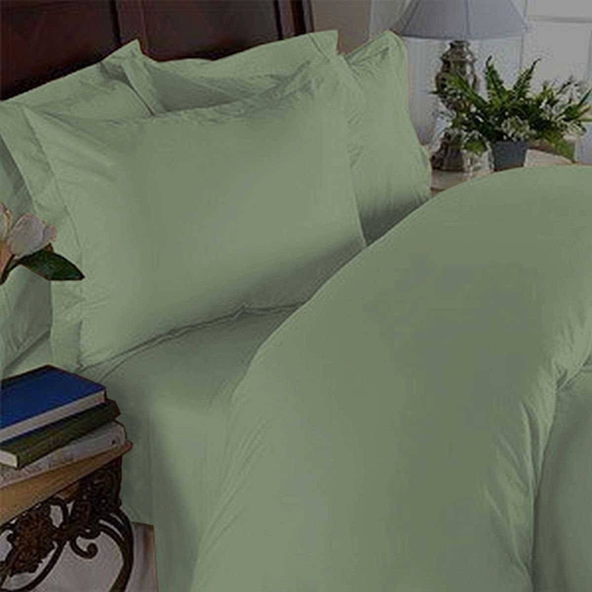 Luxury 1500 Thread Count Microfiber Duvet Cover Set - Ultra Soft 3 Piece Hotel Quality Bedding for King/California King Size, Sage Green & Olive - Perfect for Master Bedroom, Guest Room & Cozy Home Decor