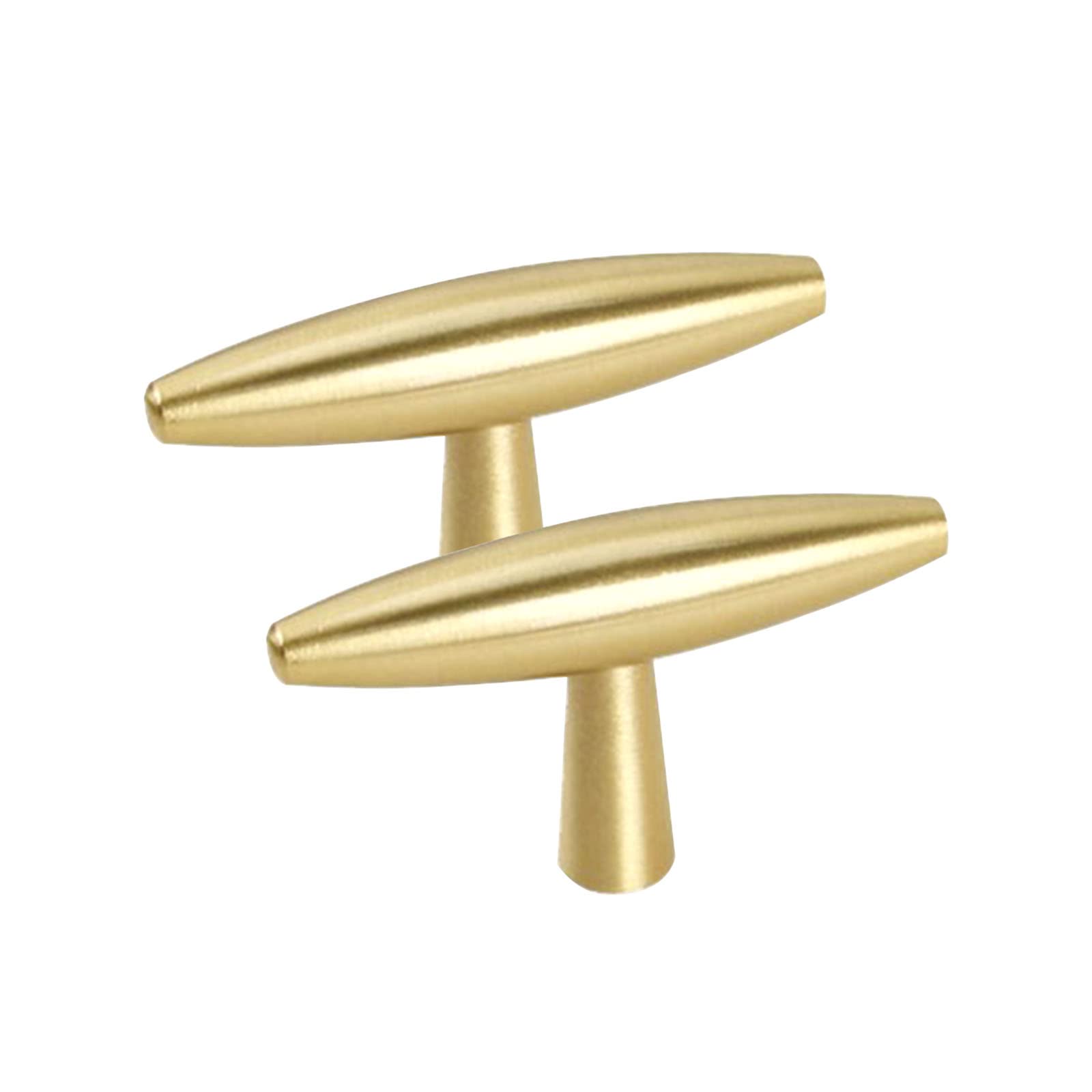 2 Pack Solid Brushed Brass Cabinet Handles - 2 Inch (50mm) Drawer Pulls for Kitchen, Bathroom, Bedroom Furniture - Elegant Gold Knobs for Dressers, Wardrobes & Cabinets - Perfect for Home Renovation & DIY Projects