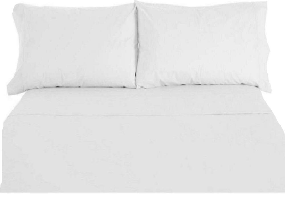 800 Thread Count Egyptian Cotton Fitted Sheet with Deep 12-Inch Pockets & 2 Pillowcases - Queen Size, White - Ultra Soft Luxury Bedding for Hotels, Guest Rooms & Master Bedrooms