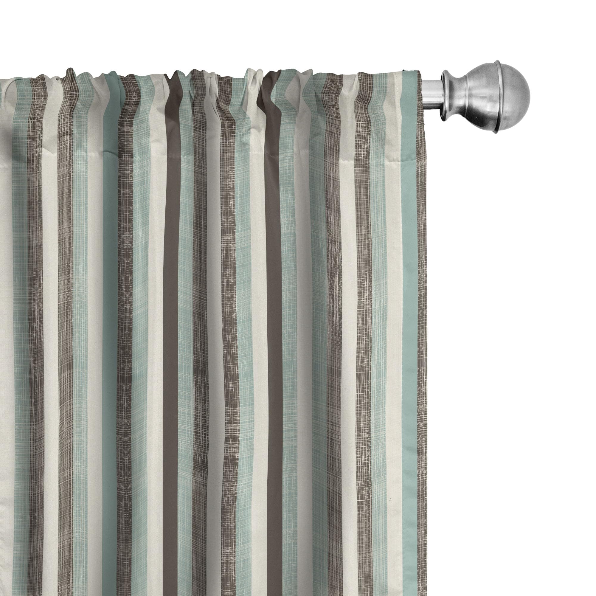 Ambesonne Retro Window Curtains - Classic Vertical Stripes Pattern, Vintage Style Lightweight Decor (2 Panels, 28