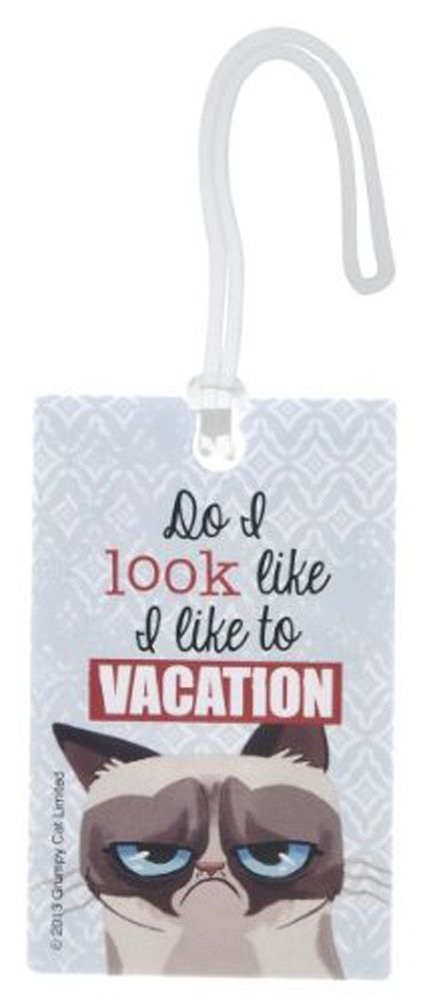 Grumpy Cat Luggage Tag - Funny Travel Accessory for Cat Lovers - Perfect for Suitcases, Backpacks & Vacation Trips
