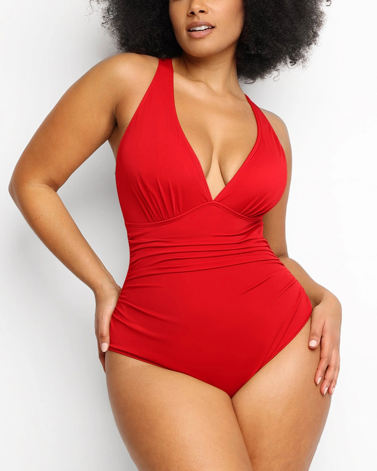 Smart Sculpt Plunge Cutout Swimsuit for Women - Sexy One Piece Bathing Suit with Tummy Control - Perfect for Beach, Pool & Vacation