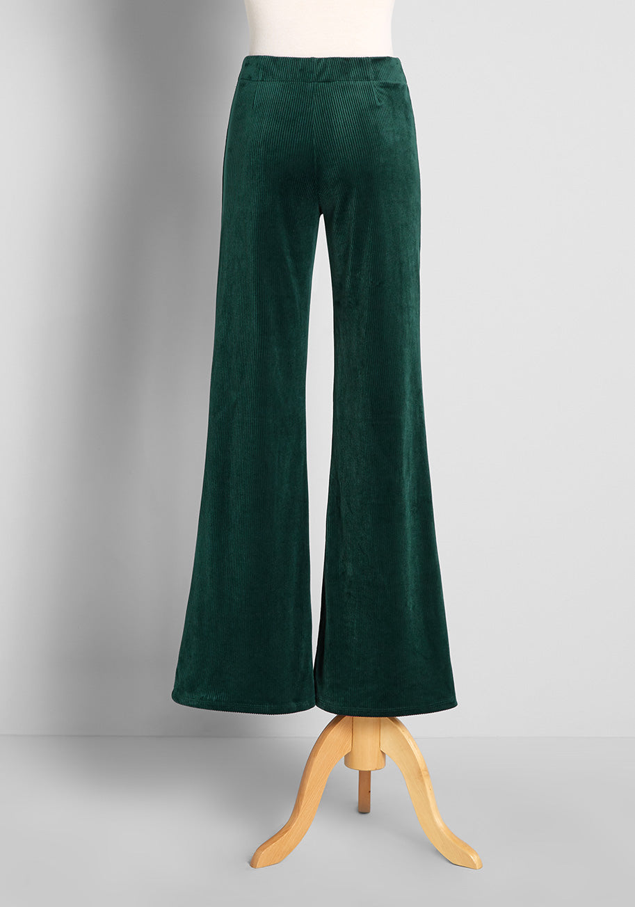 Flare Cord Pants for Women - Soft & Comfortable High Waist Bell Bottom Trousers - Perfect for Casual Outfits, Boho Style & 70s Fashion