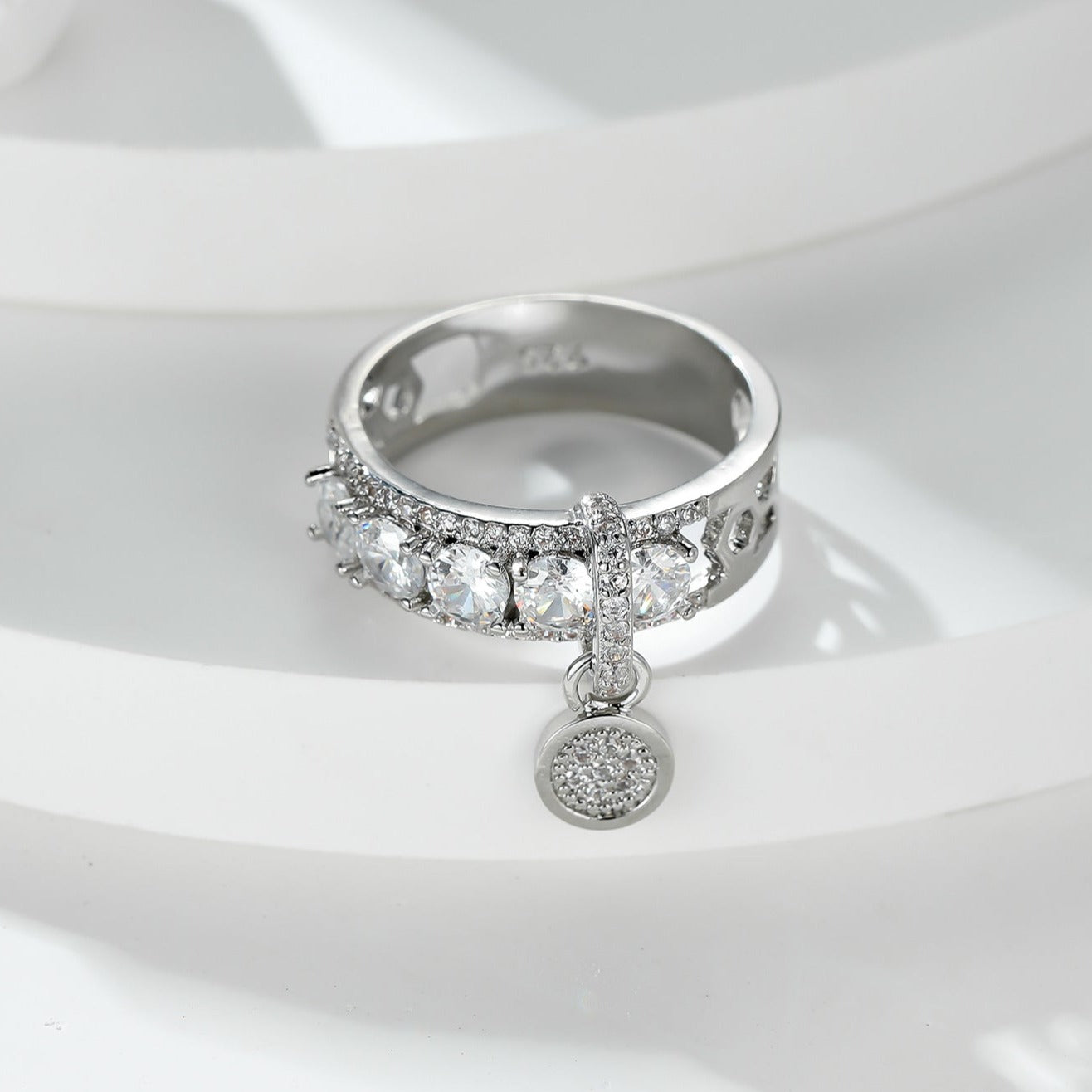 Chunky Dangle Charm Channel Thumb Ring for Women - Fashion Statement Jewelry A8496 | Perfect for Parties, Date Nights & Everyday Wear