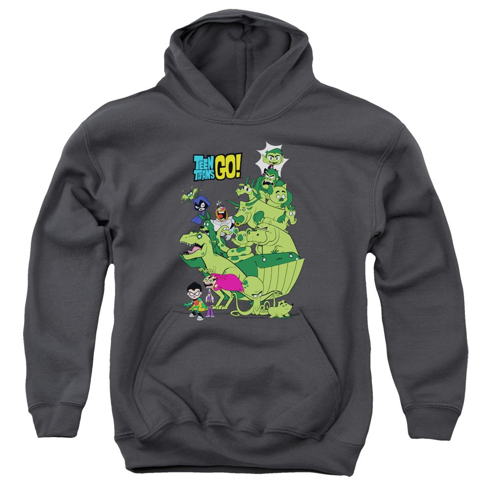 Teen Titans Go Beast Boy Stack Unisex Youth Pullover Hoodie | Cartoon Character Sweatshirt for Kids & Teens | Perfect for School, Cosplay & Everyday Wear