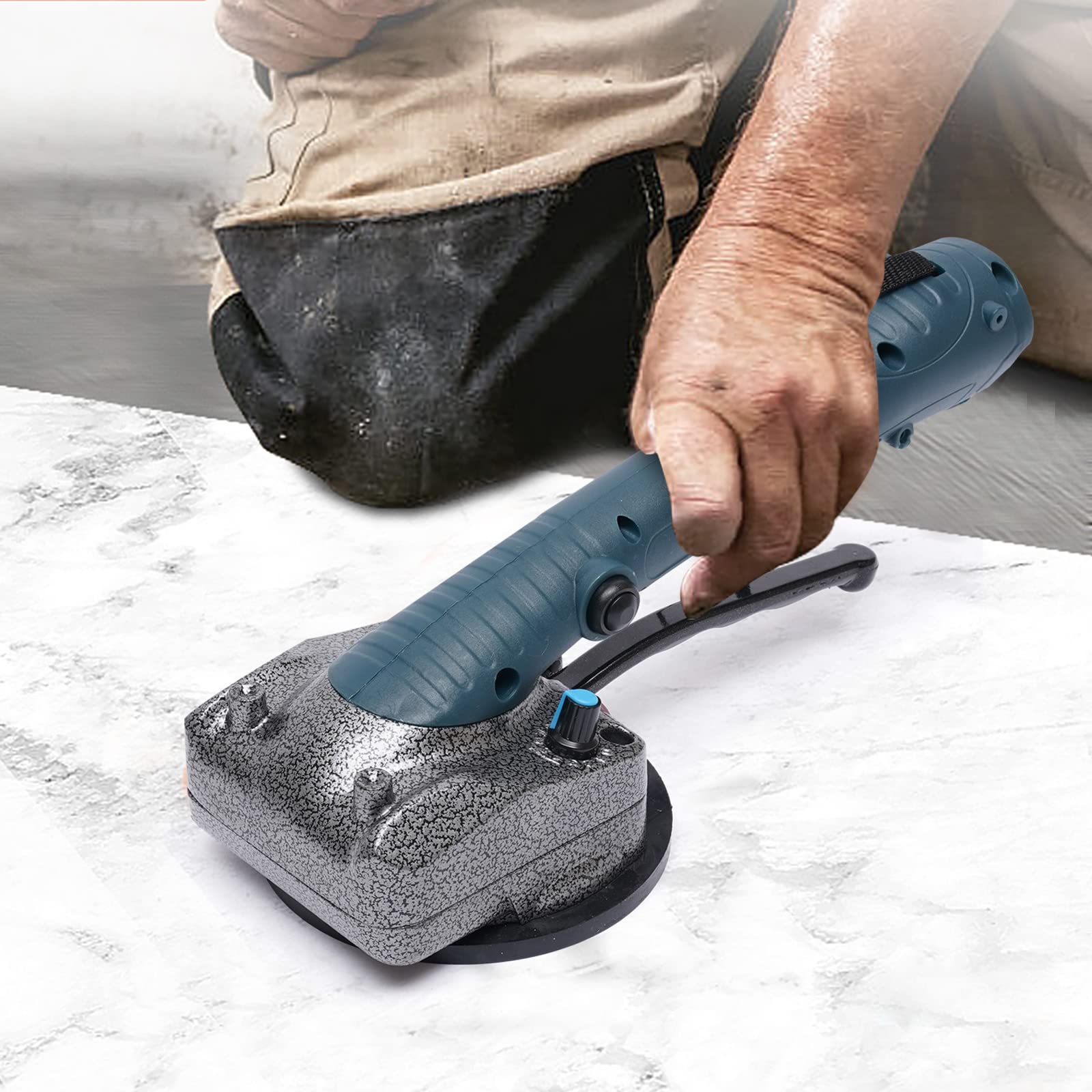600W Electric Tile Tiler Vibrator - 88LB Adsorption Handheld Floor Leveling Machine for Ceramic & Porcelain Tile Installation | Perfect for DIY Home Renovation & Professional Construction Projects