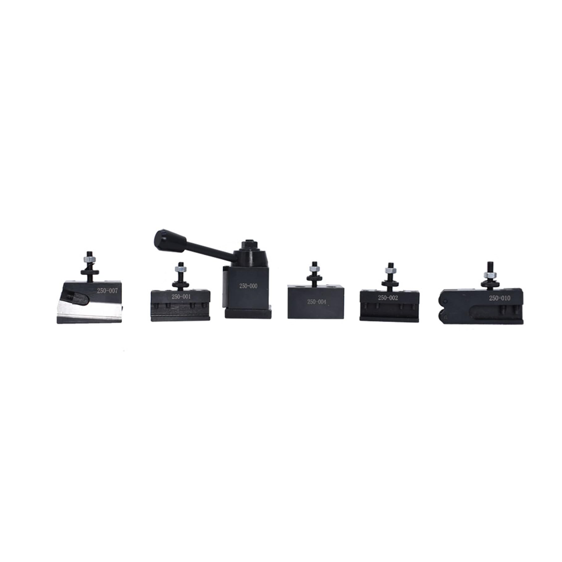6Pcs OXA Quick Change Tool Post Set with 250-000 Wedge Type - 8 Inch Swing for Lathe Turning, Metalworking, and DIY Projects