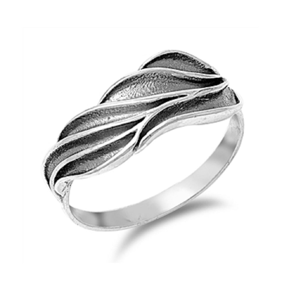 925 Sterling Silver Curved Leaf Style Ring for Women - Elegant Nature Inspired Jewelry - Perfect for Weddings, Parties & Everyday Wear
