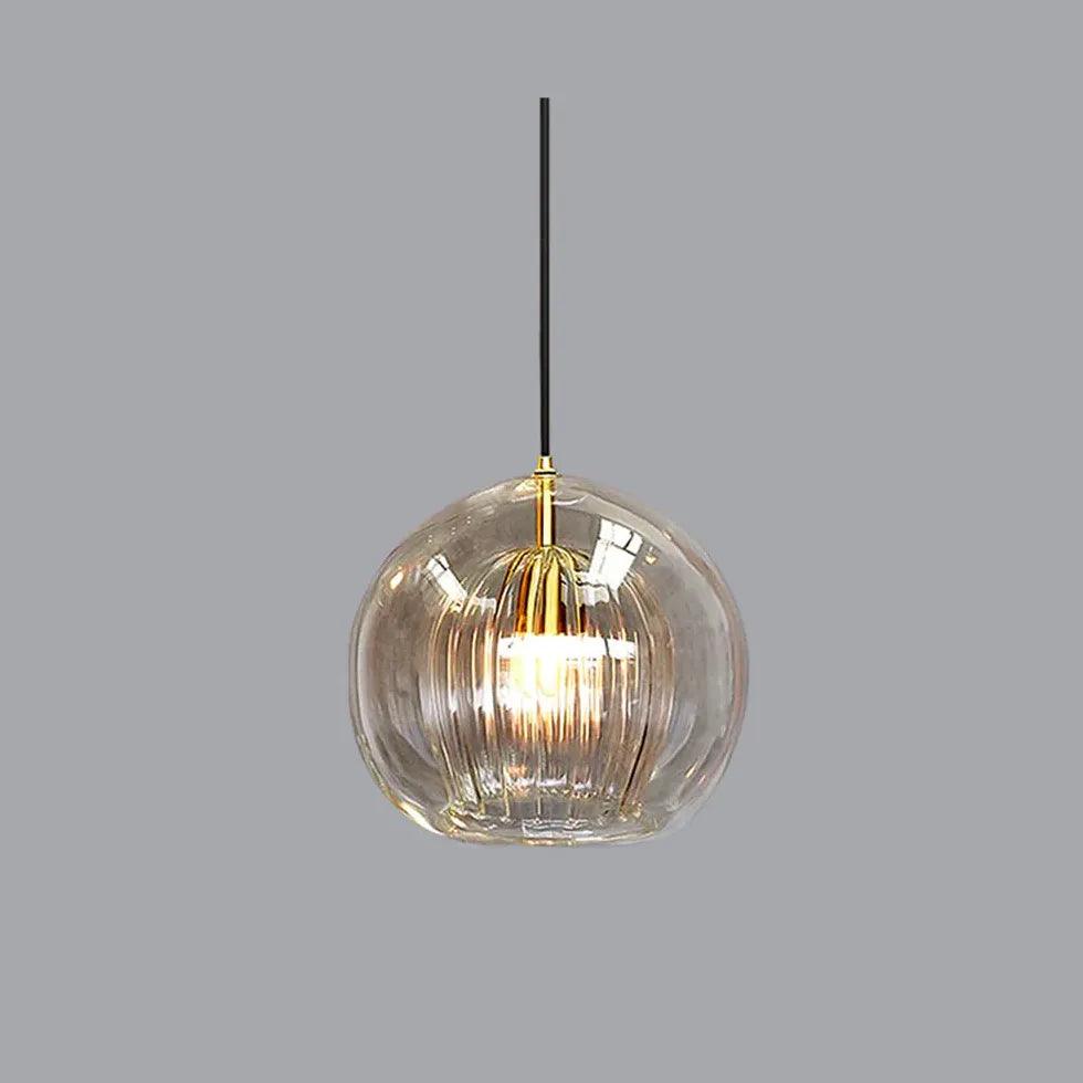 Modern Clear Glass Bubble Pendant Light for Dining Room - Elegant Hanging Chandelier for Kitchen Island, Breakfast Nook & Contemporary Home Decor
