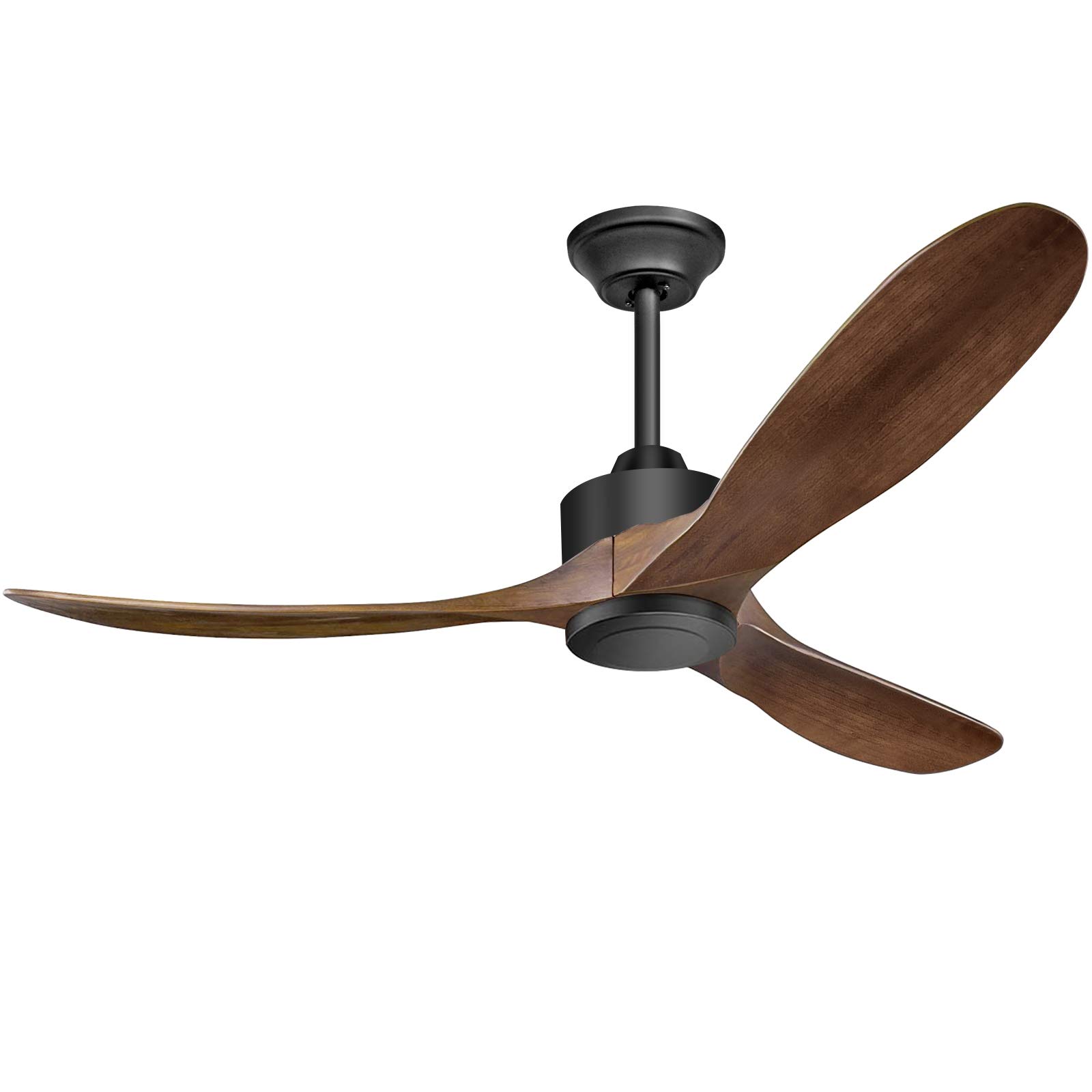 HakkaGrow 60 Inch Ceiling Fan with Remote Control - 6 Speed Levels, 9 Hour Timer, Reversible DC Motor - Ultra Quiet & Energy Efficient 3 Blade Design - Includes 2 Downrods (6