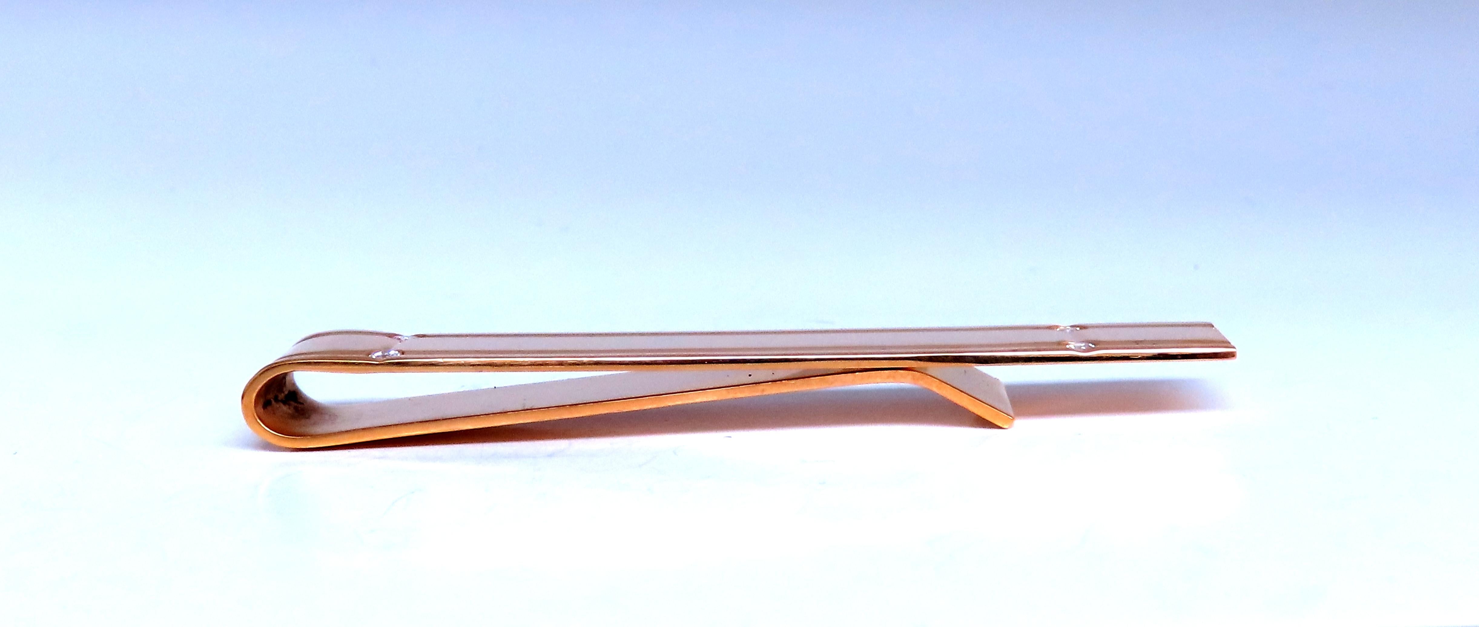14K Gold Elongated Diamond Tie Bar - Elegant Men's Tie Clip for Weddings, Business & Formal Events | Perfect Gift for Grooms & Professionals