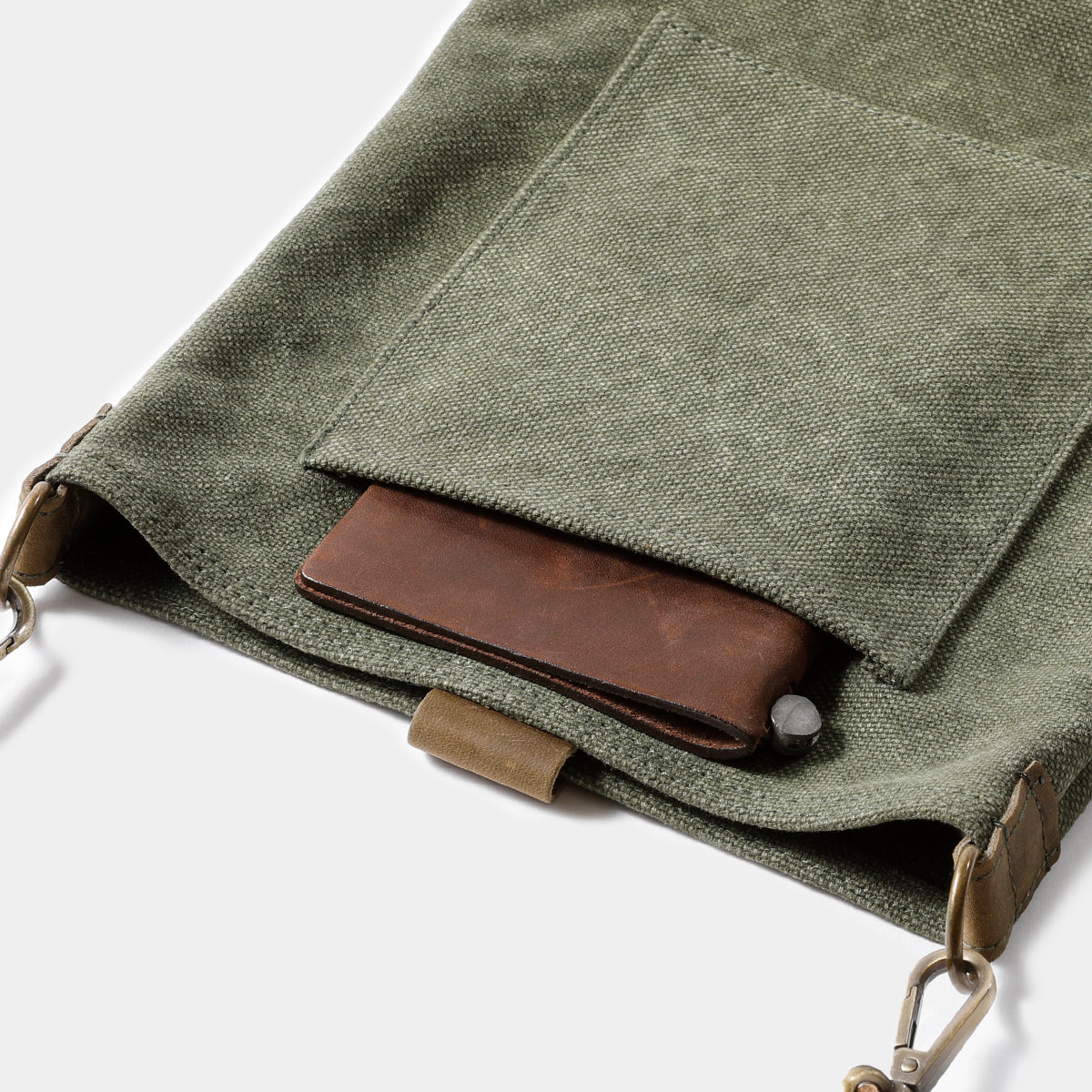 TRAVELER'S COMPANY Canvas Shoulder Bag - Compact S Size in Olive Green | Perfect for Daily Commute, Weekend Trips & Minimalist Travel Accessories