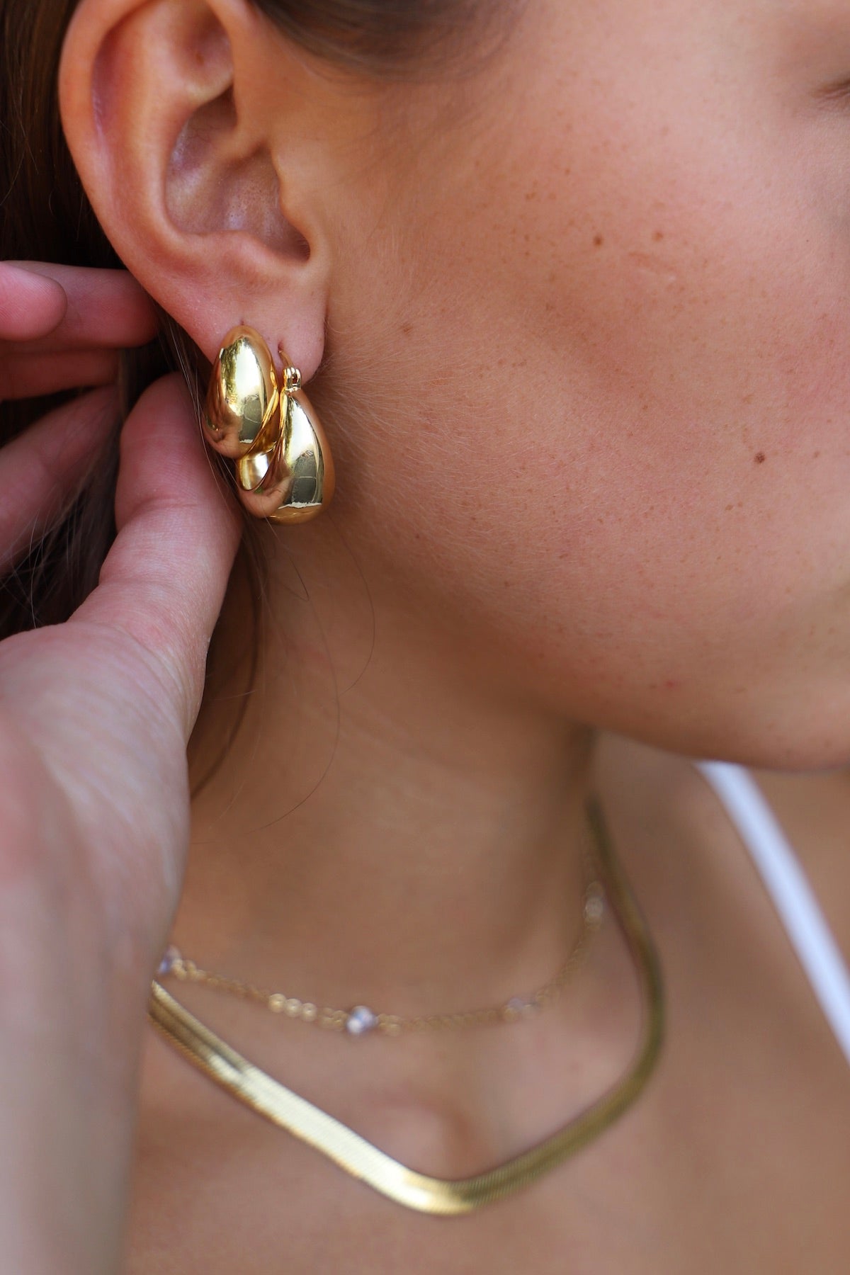 Chunky Hoop Earrings for Women - Fashionable Coco Style Gold & Silver Statement Earrings - Perfect for Parties, Weddings & Everyday Wear