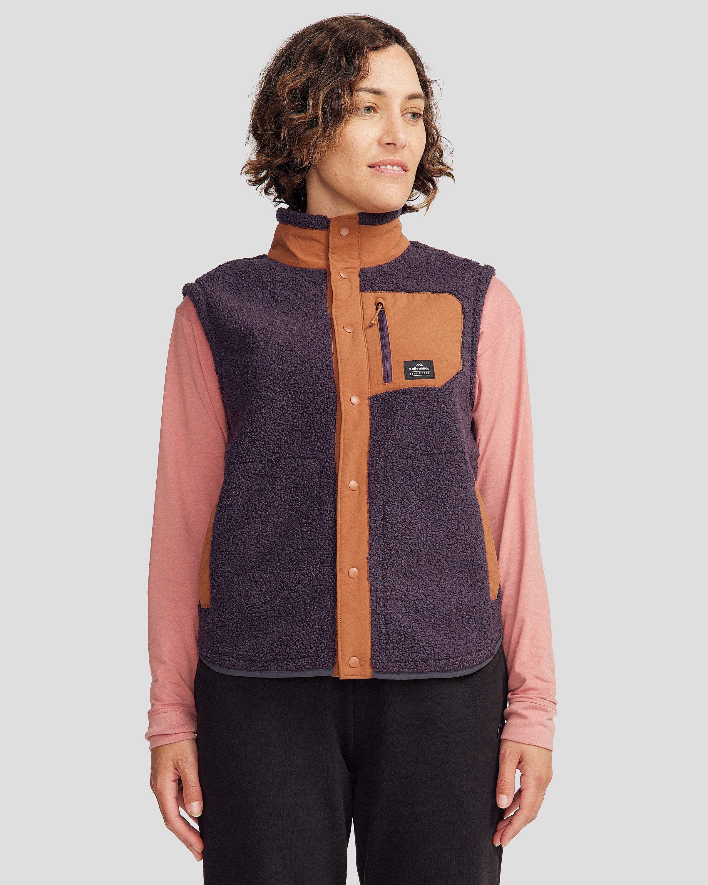 Women's Co Z High Pile Fleece Vest - Warm Winter Jacket for Outdoor Activities (Hiking, Camping, Skiing) - Orbit/Woodsy Color Options