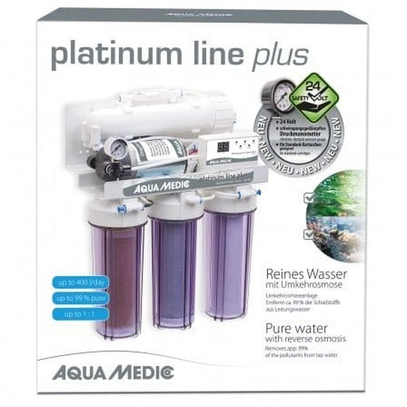 Aqua Medic Platinum Line Plus 24V Reverse Osmosis System - 400L/Day High Efficiency Water Filtration for Home & Marine Aquariums | Perfect for Saltwater Tanks, Reef Systems & Hydroponics
