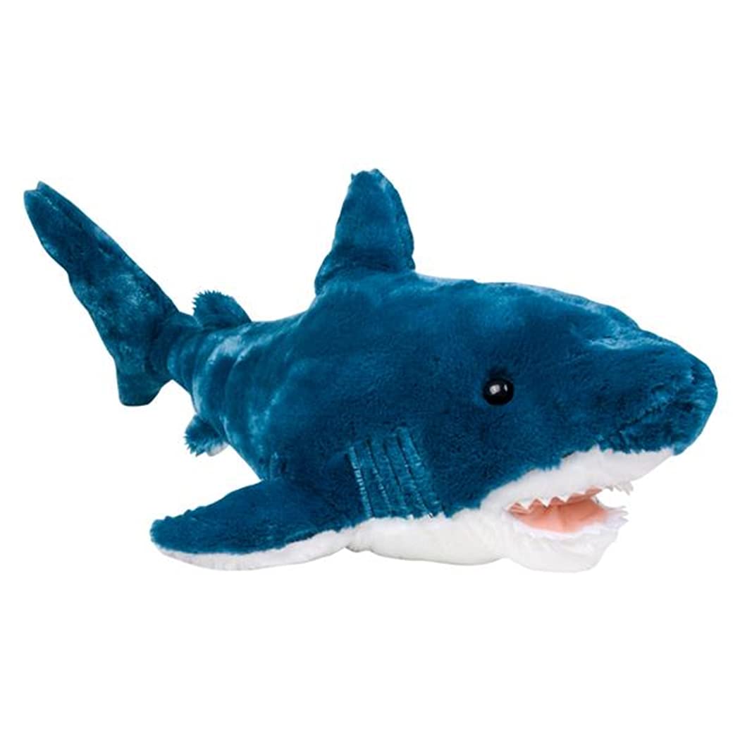 29.5 Inch Blue Shark Plush Stuffed Animal Toy - Large Soft Jumbo Shark Pillow with Safe Plastic Teeth for Kids & Toddlers | Perfect Gift for Birthday, Nursery Decor, and Cuddling Companion