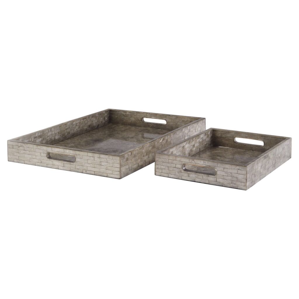 Cyan Design 11682 Triton Rectangle Serving Tray - Smoke Gray Small Decorative Tray for Dining Table, Coffee Table, or Kitchen Countertop - Perfect for Entertaining, Home Decor, and Gift Giving