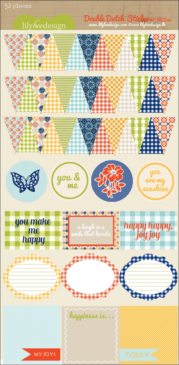 Double Dutch Mixed Cardstock Stickers for Scrapbooking, Journaling, DIY Crafts - Premium Quality Decorative Stickers for Planners, Cards, and Gift Wrapping
