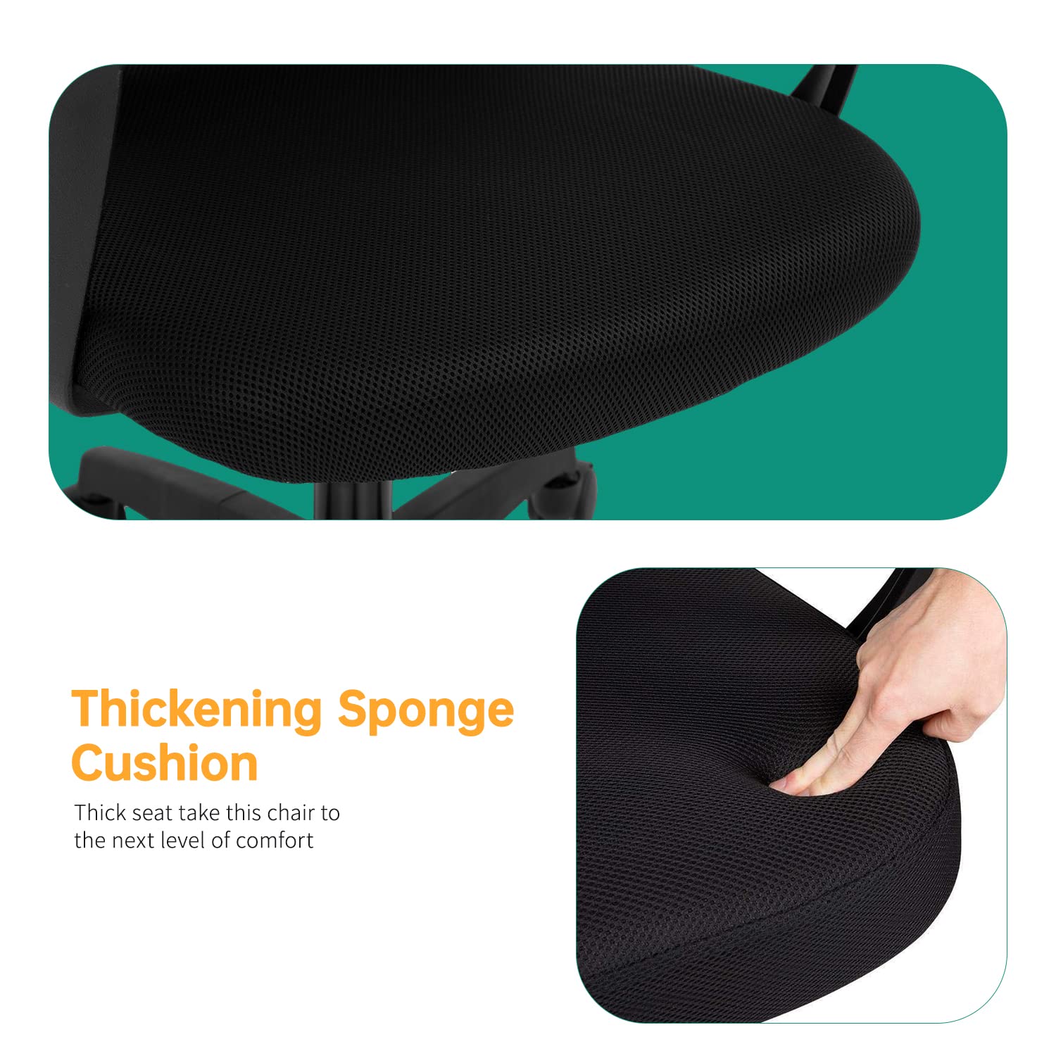 Ergonomic Office Chair with Lumbar Support - Adjustable Height Mesh Computer Desk Chair, Rolling Swivel Task Chair for Home & Office Comfort (Black) - Perfect for Long Work Hours, Gaming, and Remote Work