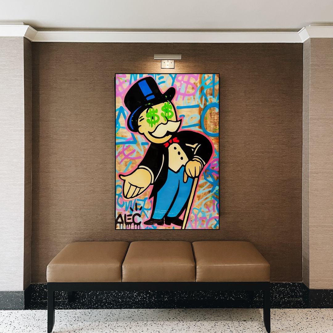 Alec Monopoly Graffiti Art Canvas Print - Urban Street Art Wall Decor for Living Room, Bedroom & Office