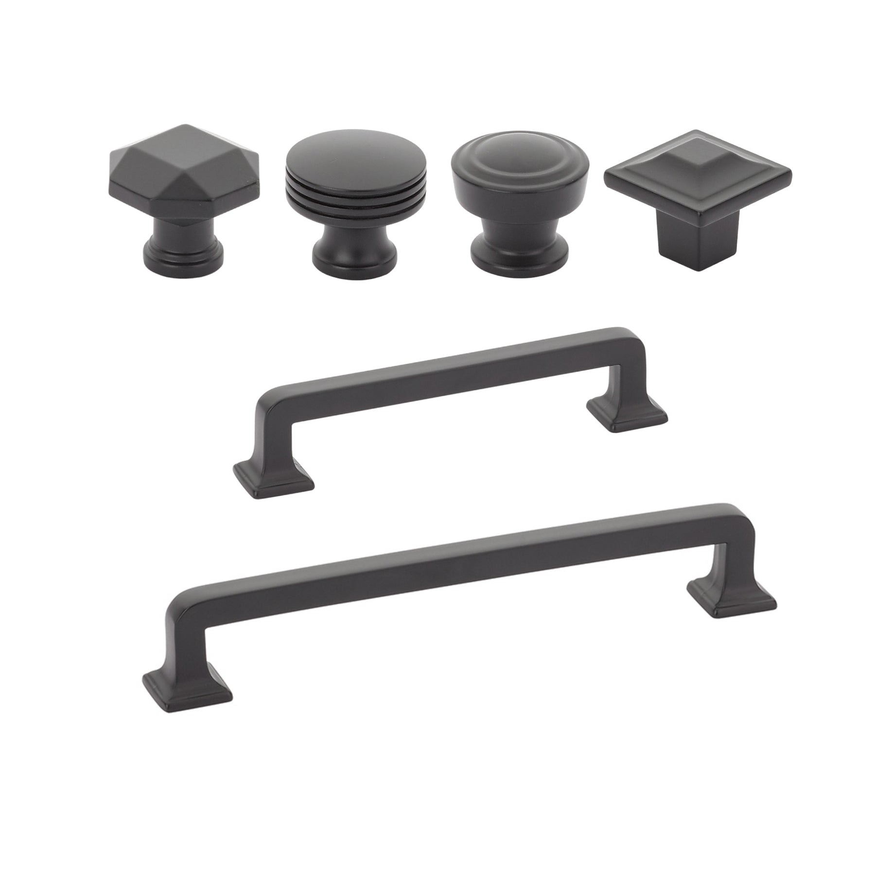Modern Matte Black Drawer Pulls and Cabinet Knobs - Sleek Hardware for Kitchen, Bathroom & Furniture Upgrade | Durable & Stylish Home Decor Accessories
