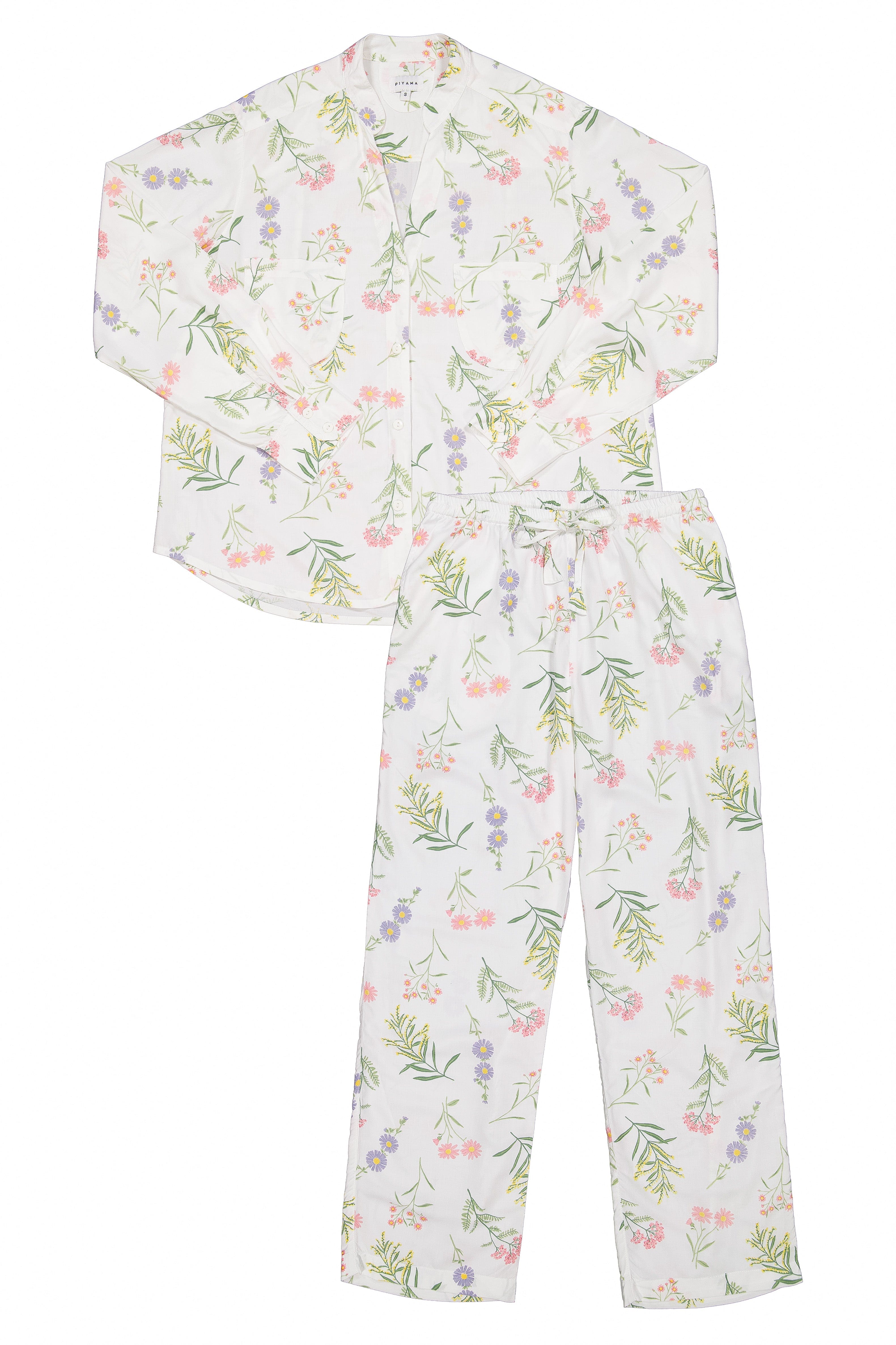 Maggie Women's Long Sleeve Pajama Set - Floral Print Sleepwear for Comfortable Nights | Cozy Loungewear for Relaxing at Home