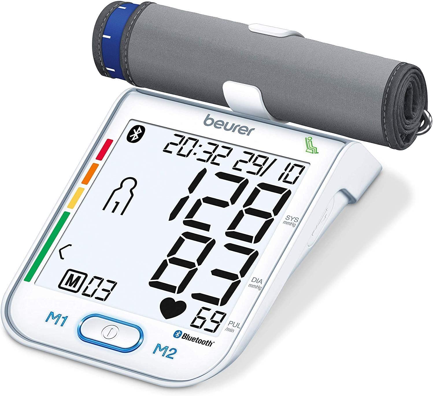 Beurer BM 77 Bluetooth Upper Arm Blood Pressure Monitor with Patented Rest Indicator - Wireless Smart BP Cuff for Adults & Pregnant Women - Track & Manage Hypertension at Home or On-the-Go