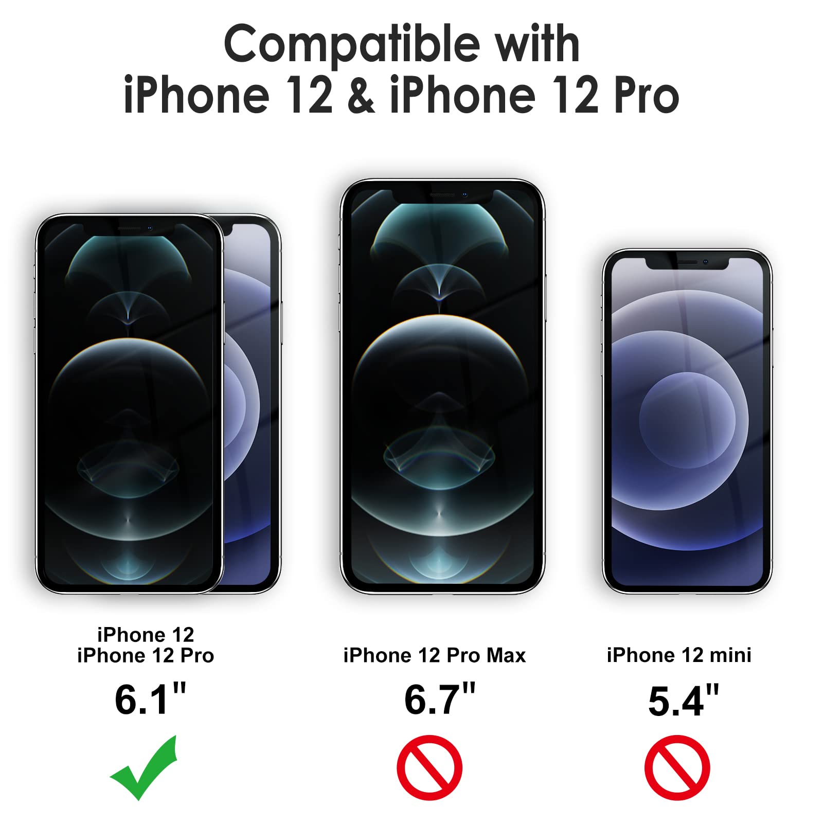 JETech Shockproof Case for iPhone 12/12 Pro 6.1-Inch with 2-Pack Tempered Glass Screen Protector - 360 Full Body Protection, Clear Back Bumper Phone Cover (Purple) | Perfect for Outdoor Activities, Work & Daily Use