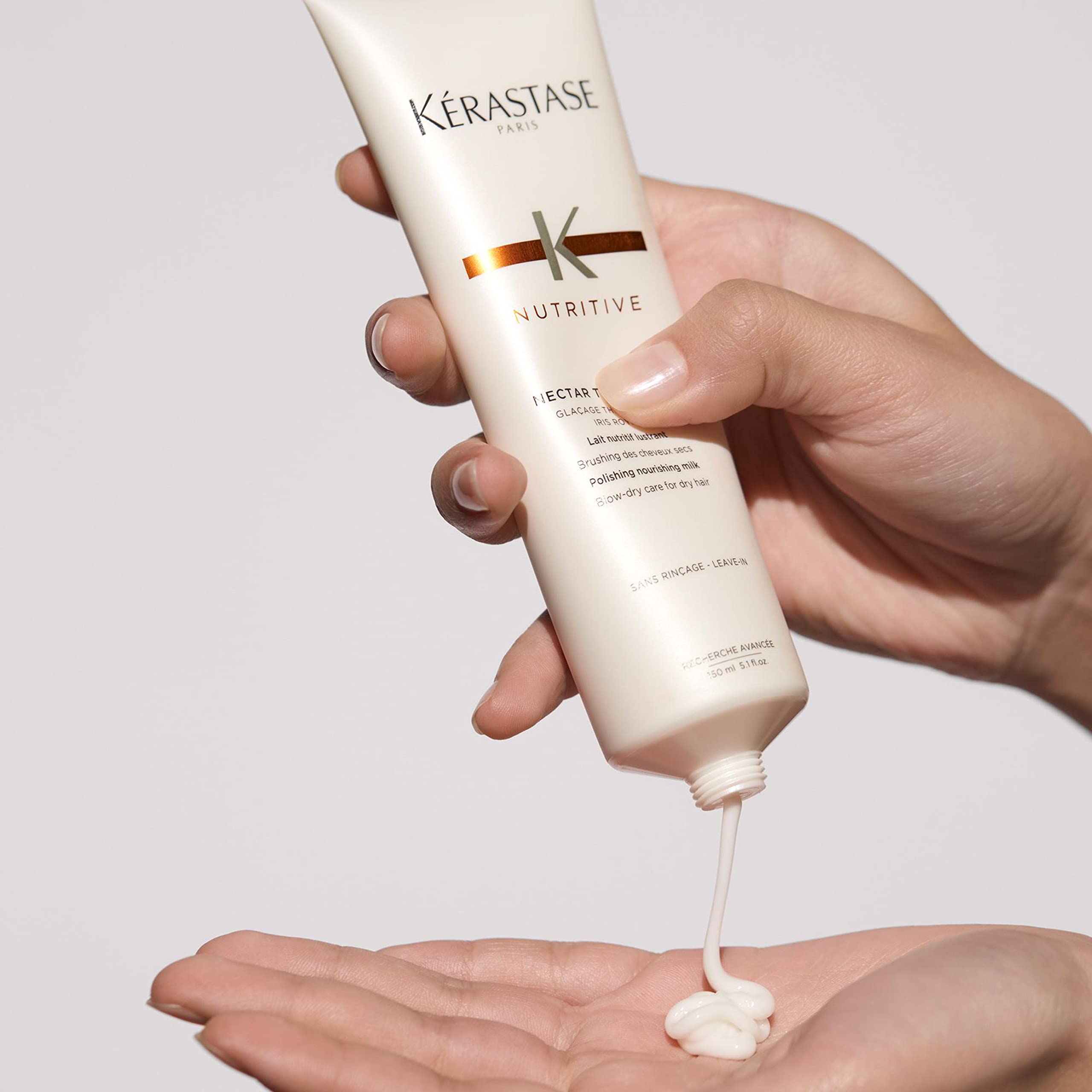 Kérastase Nutritive Nectar Thermique - Anti-Frizz Blow Dry Milk for Dry to Thick Hair | Heat Protectant with Niacinamide | Reduces Frizz & Adds Shine | Perfect for Daily Styling & Salon-Like Blowouts at Home
