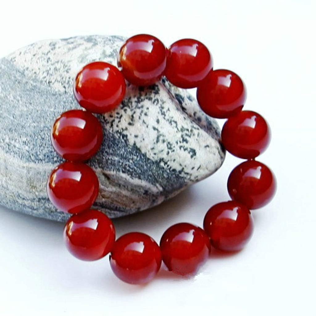 Natural Red Agate Bracelet for Men & Women - Handmade Chalcedony Crystal Beaded Jewelry, Couple Matching Gift for Anniversary, Meditation & Spiritual Healing