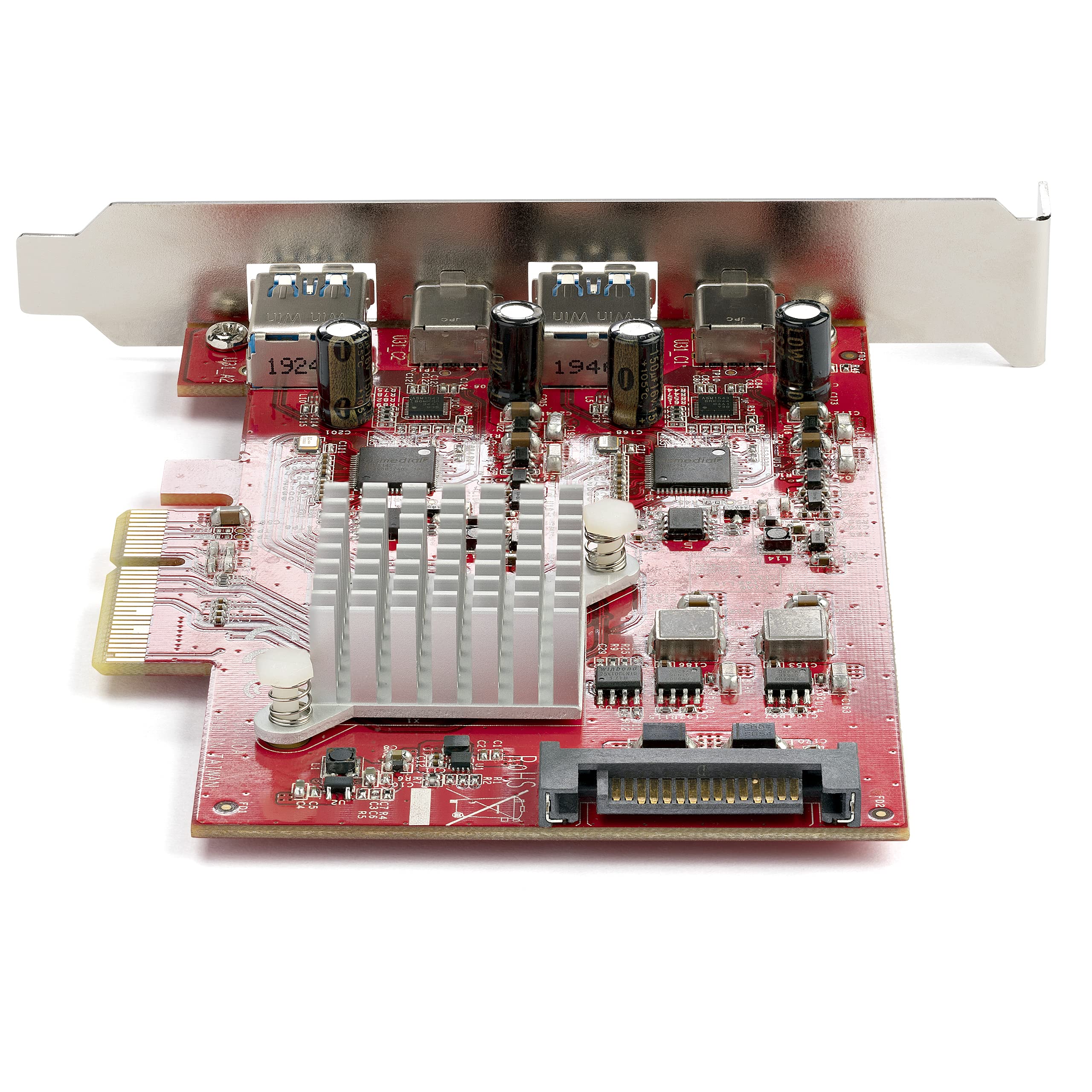 StarTech.com 4-Port USB 3.2 Gen 2 PCIe Expansion Card - 10Gbps High Speed USB-C & USB-A PCI Express Card with Dual Controllers - Desktop Computer Upgrade for Gaming, Video Editing & Data Transfer (PEXUSB312A2C2V) - TAA Compliant Full Profile PCI-e Card