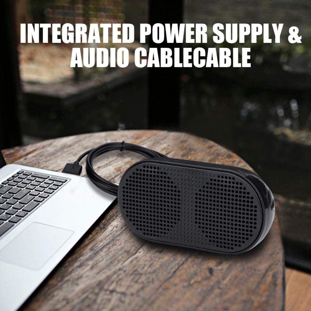 Mini USB Speakers - Portable Wired Dual Audio Subwoofer for Laptop, Desktop, and Small Spaces | Perfect for Home Office, Gaming, and Travel