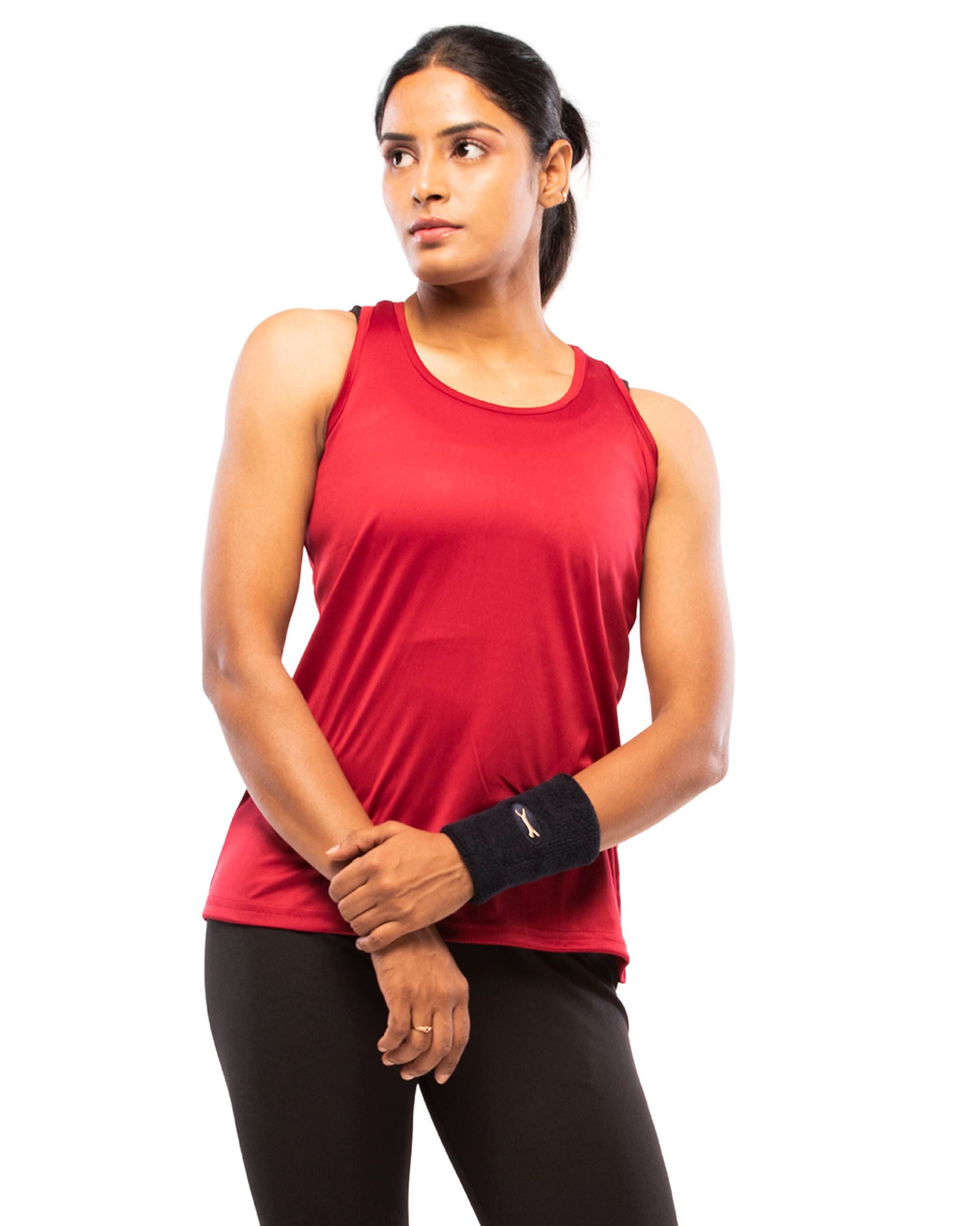 LAPPEN Women's Slim Fit Lycra Spandex Tank Top - Round Neck Sleeveless Workout Shirt, Stretchable Racerback Activewear for Running, Gym & Sports | Perfect for Yoga, Fitness Training & Casual Wear