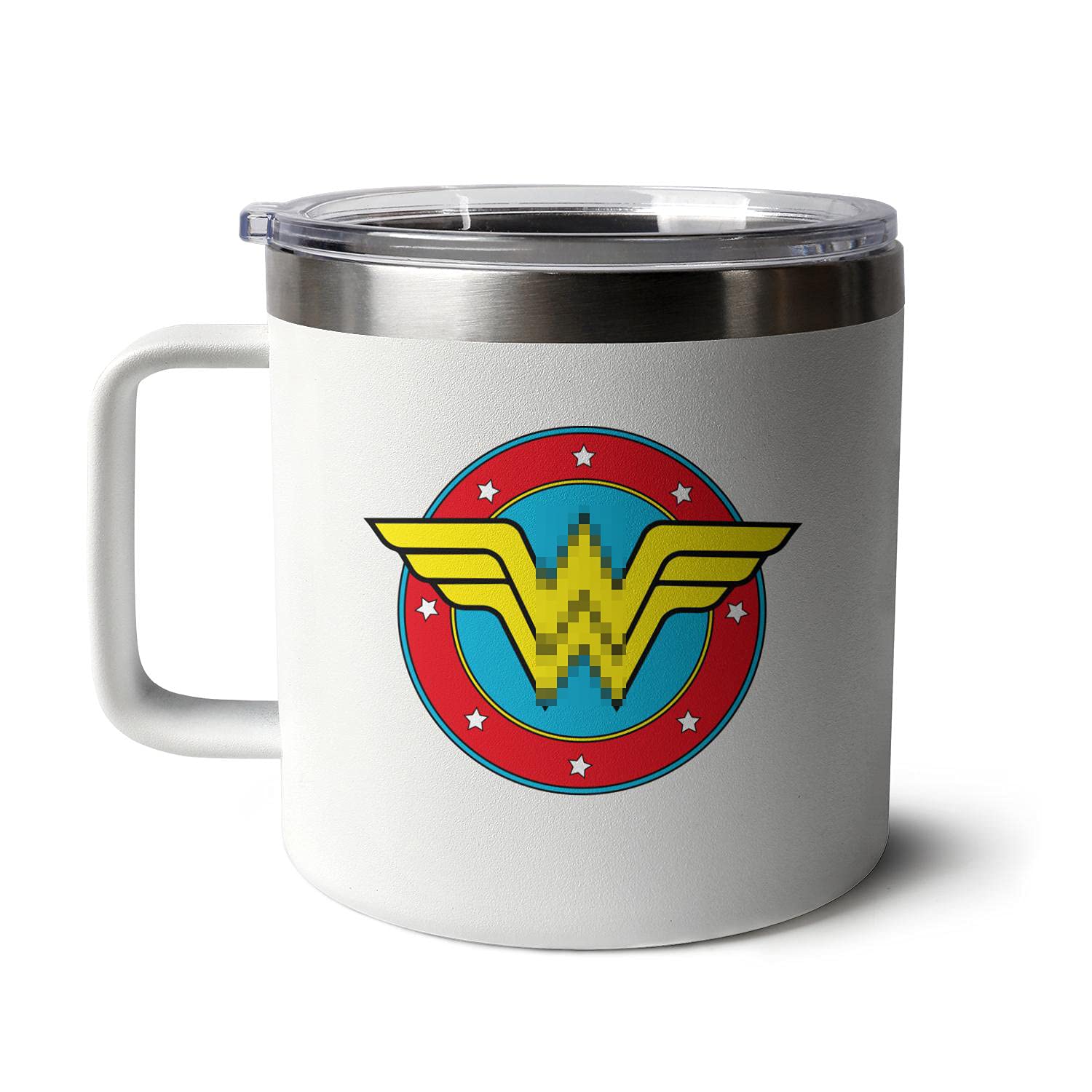1984 Superhero Insulated Coffee Mug 14Oz - Stainless Steel Travel Mug with Lid & Handle - Perfect Gift for Women & Office Use