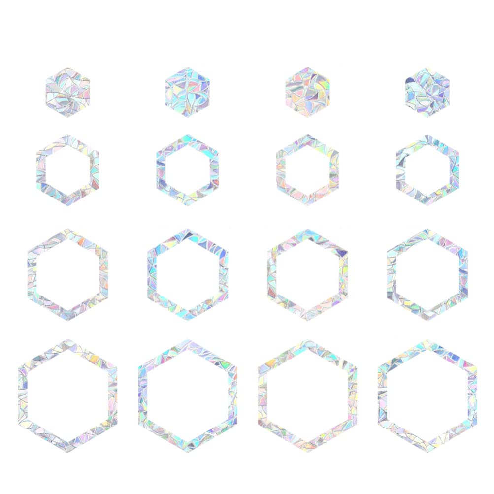 FOMIYES Hexagon Window Clings Stickers - Geometric Static Decals for Glass, Refrigerator & Wall Decor - Perfect for Home, Office & Party Decoration
