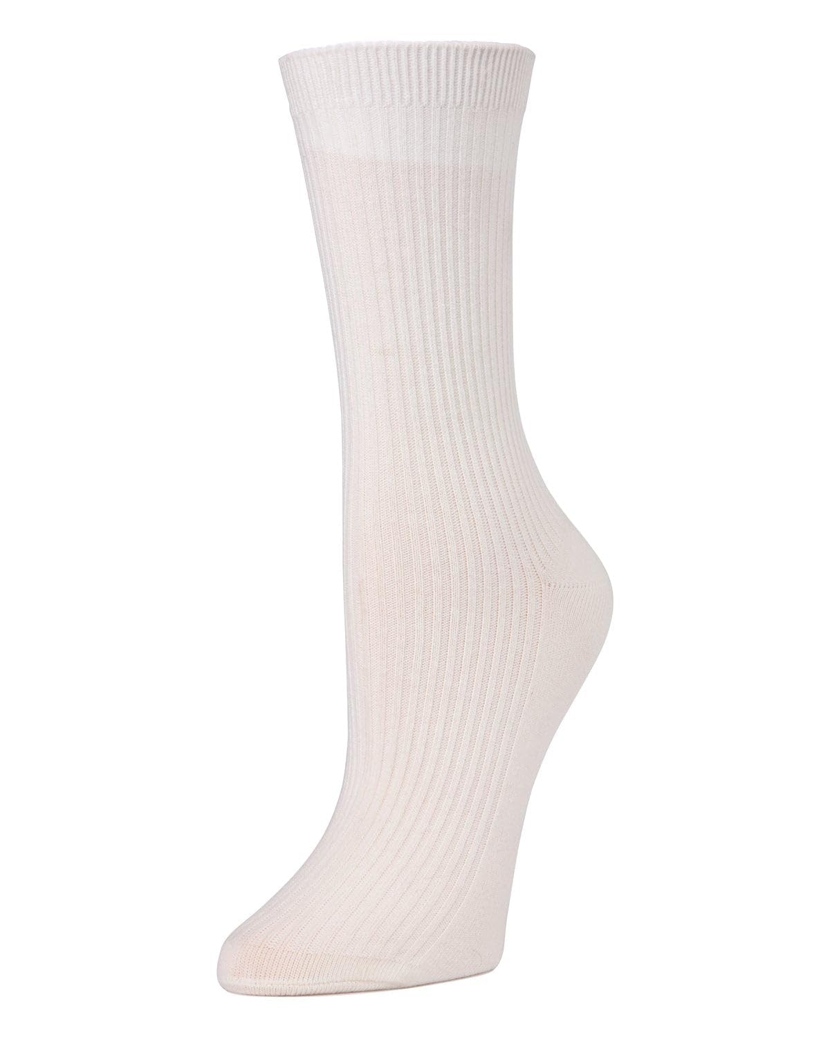 MeMoi Women's Basic Ribbed Cotton Blend Crew Socks - Soft & Breathable Everyday Socks for Work, Gym & Casual Wear
