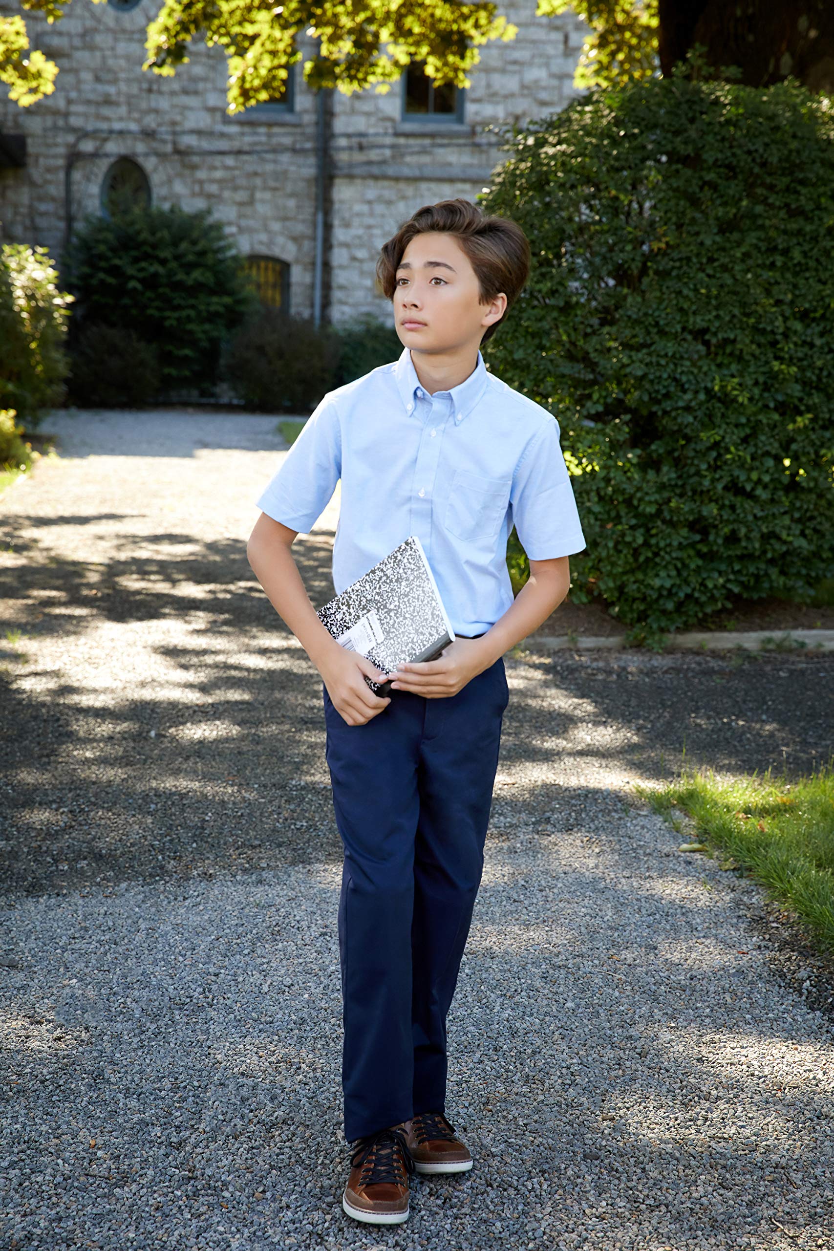 French Toast Boys Pull-On Relaxed Fit School Uniform Pants - Standard & Husky Sizes - Comfortable Stretch Waist for All-Day Wear - Perfect for School, Church, and Special Occasions