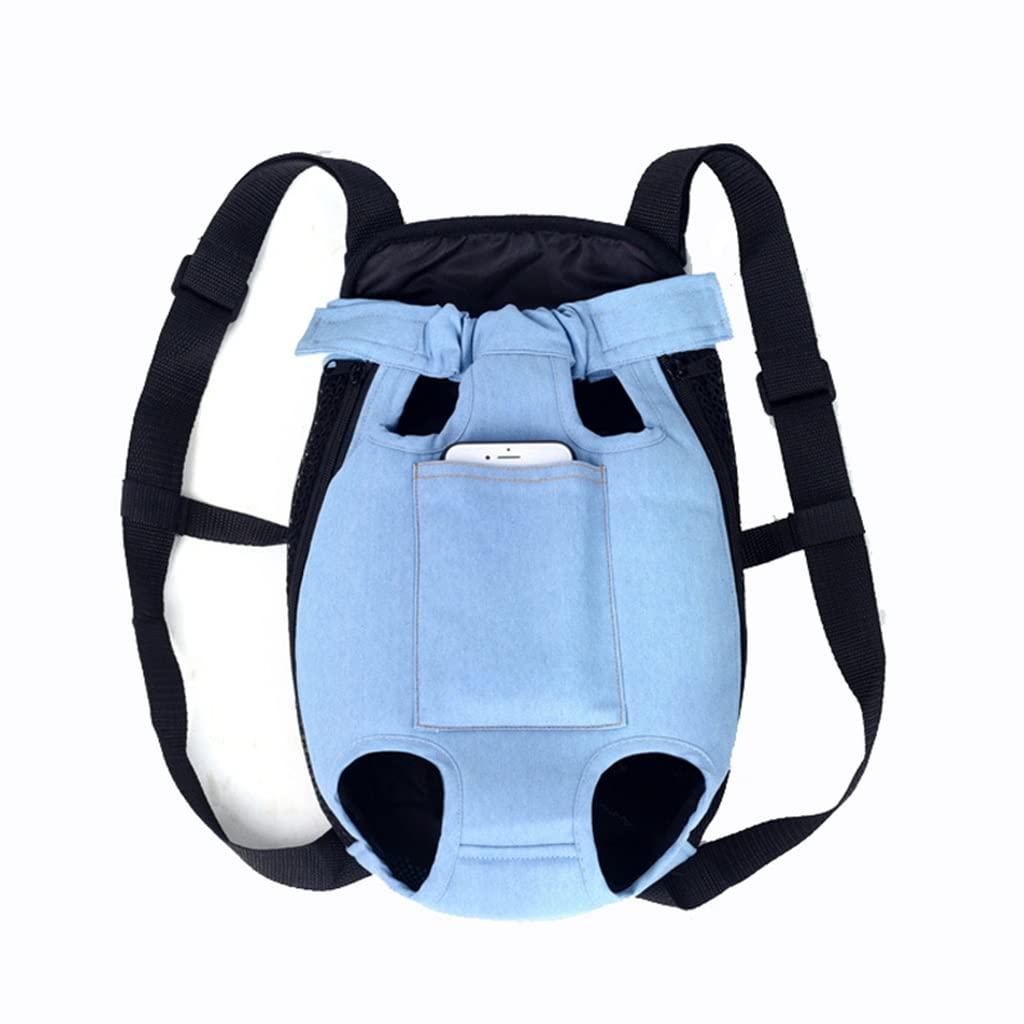 Denim Pet Dog Backpack Carrier - Breathable Outdoor Travel Bag for Small Dogs & Puppies (Size A-L) - Perfect for Hiking, Camping & Daily Adventures