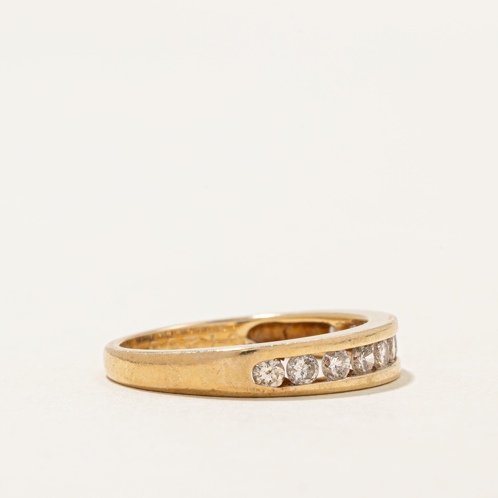 14K Channel Set Diamond Band Ring - 0.53 Carat Total Weight (CTW) - Size 6.75 - Elegant Wedding, Anniversary, or Engagement Jewelry Gift for Women