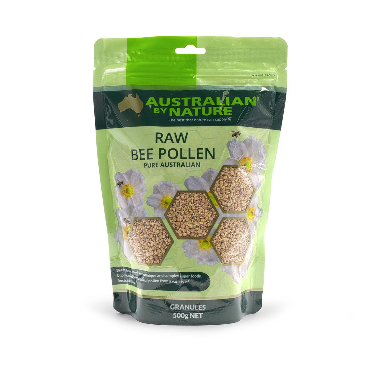Australian By Nature Bee Pollen Granules 500g - 100% Pure Natural Superfood for Energy & Immunity Boost - Perfect for Smoothies, Yogurt & Healthy Snacks