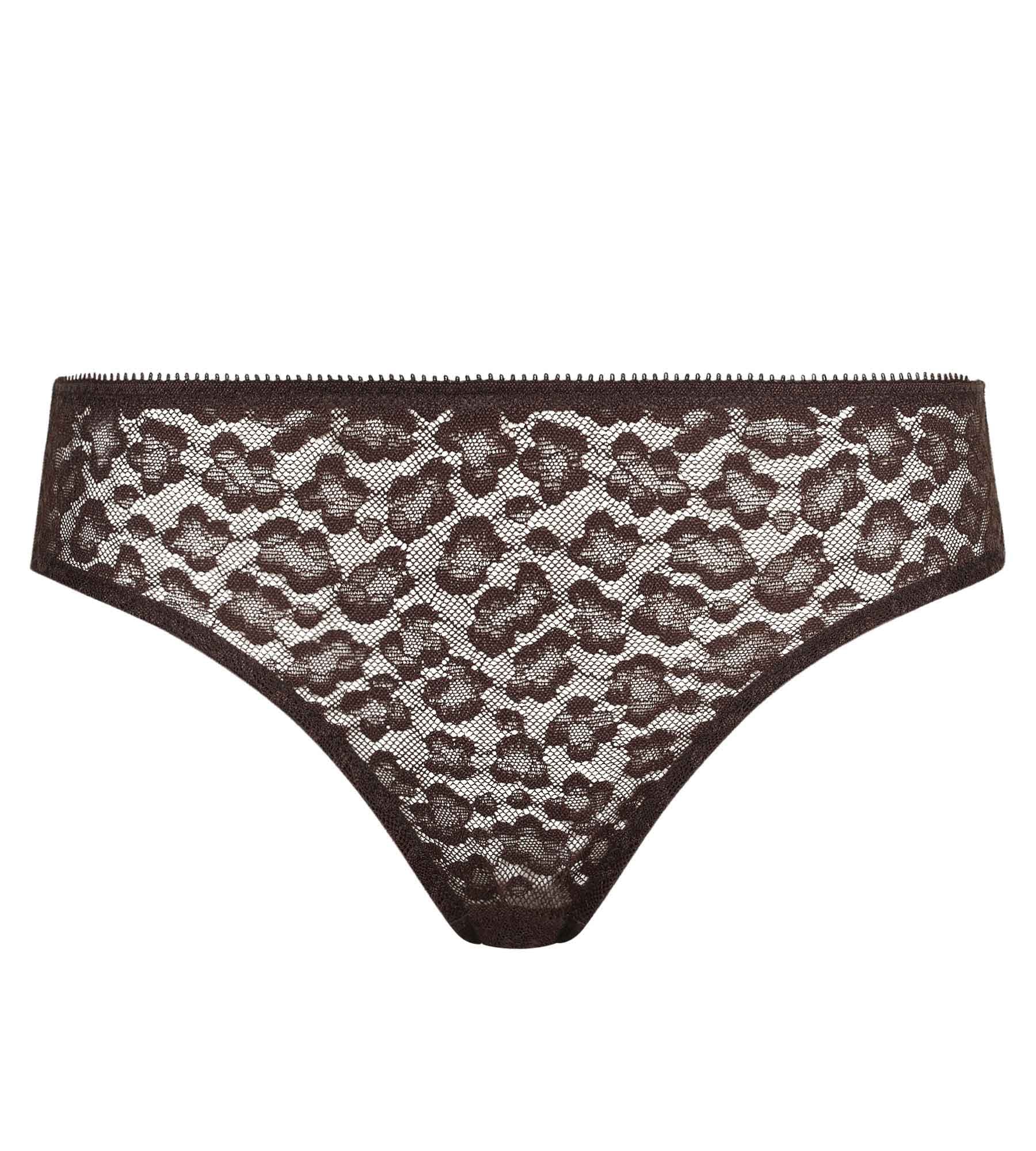 Leopard Print Lace Midi Culotte - Limited Edition Chocolate Brown - Elegant Lingerie for Special Occasions & Date Nights