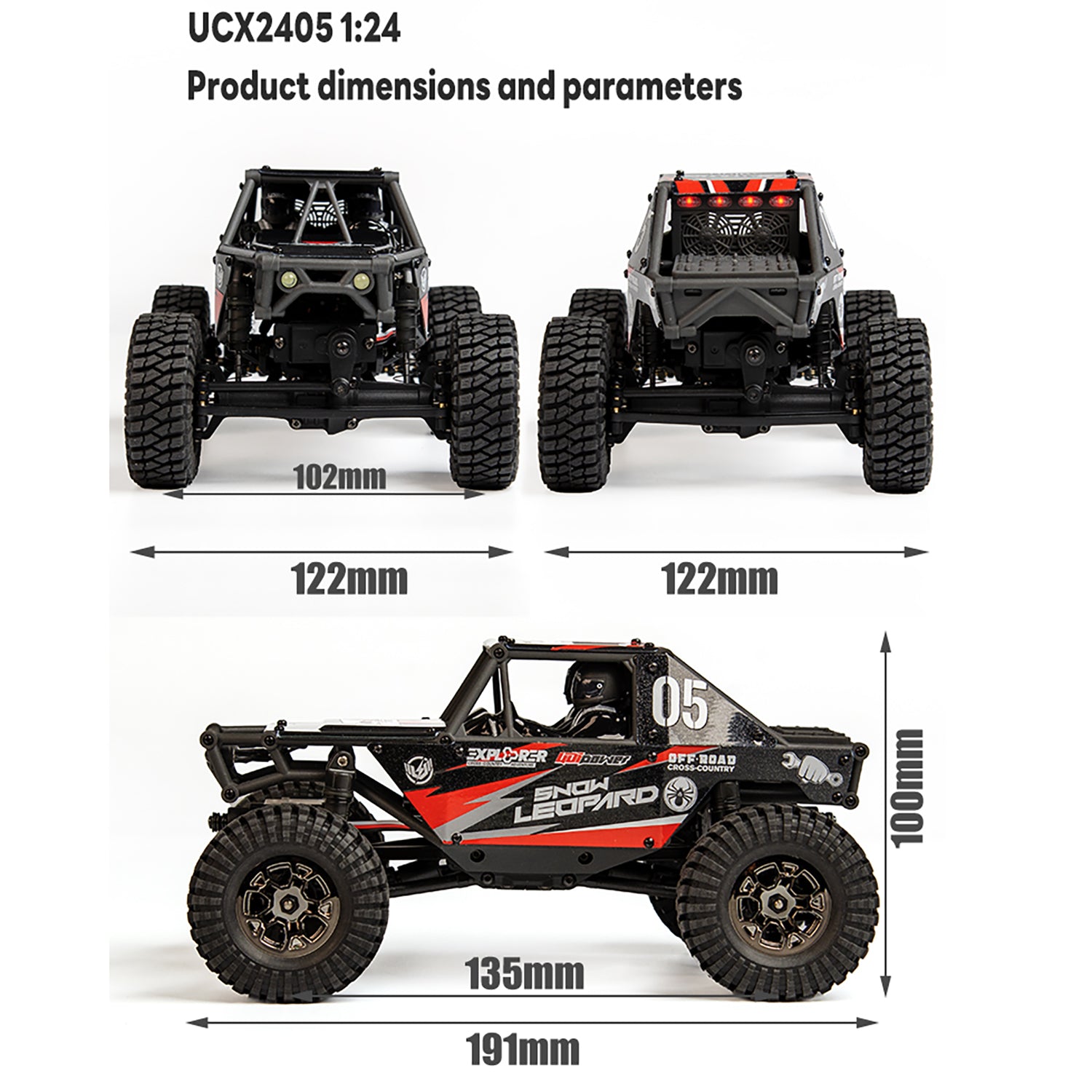 UdiRC UCX2405PRO 1/24 Scale 2.4GHz 4WD RC Rock Crawler with Brushless Motor & ESC - Ready-to-Run Off-Road Remote Control Car Toy for Adults & Kids - Perfect for Indoor Crawling, Backyard Adventures & RC Racing