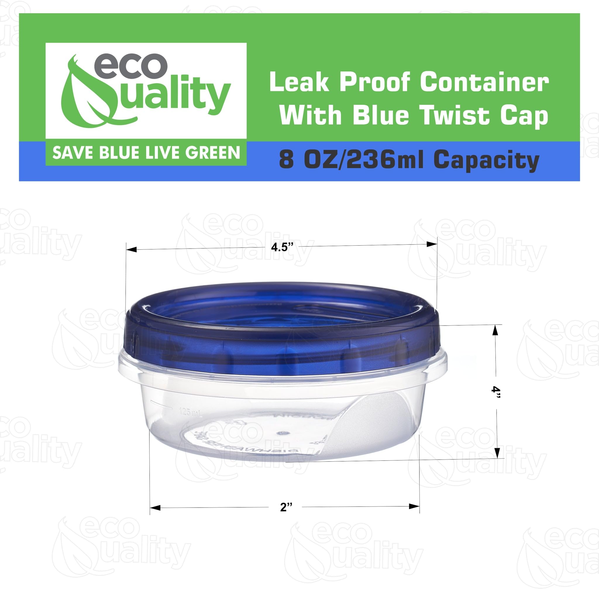 [192 Pack] 8oz Airtight Plastic Food Storage Containers with Twist & Seal Lids - BPA-Free, Leak-Proof, Stackable Snack Canisters for Meal Prep, On-The-Go Lunch, Pantry Organization & Kitchen Storage (8 Ounce)