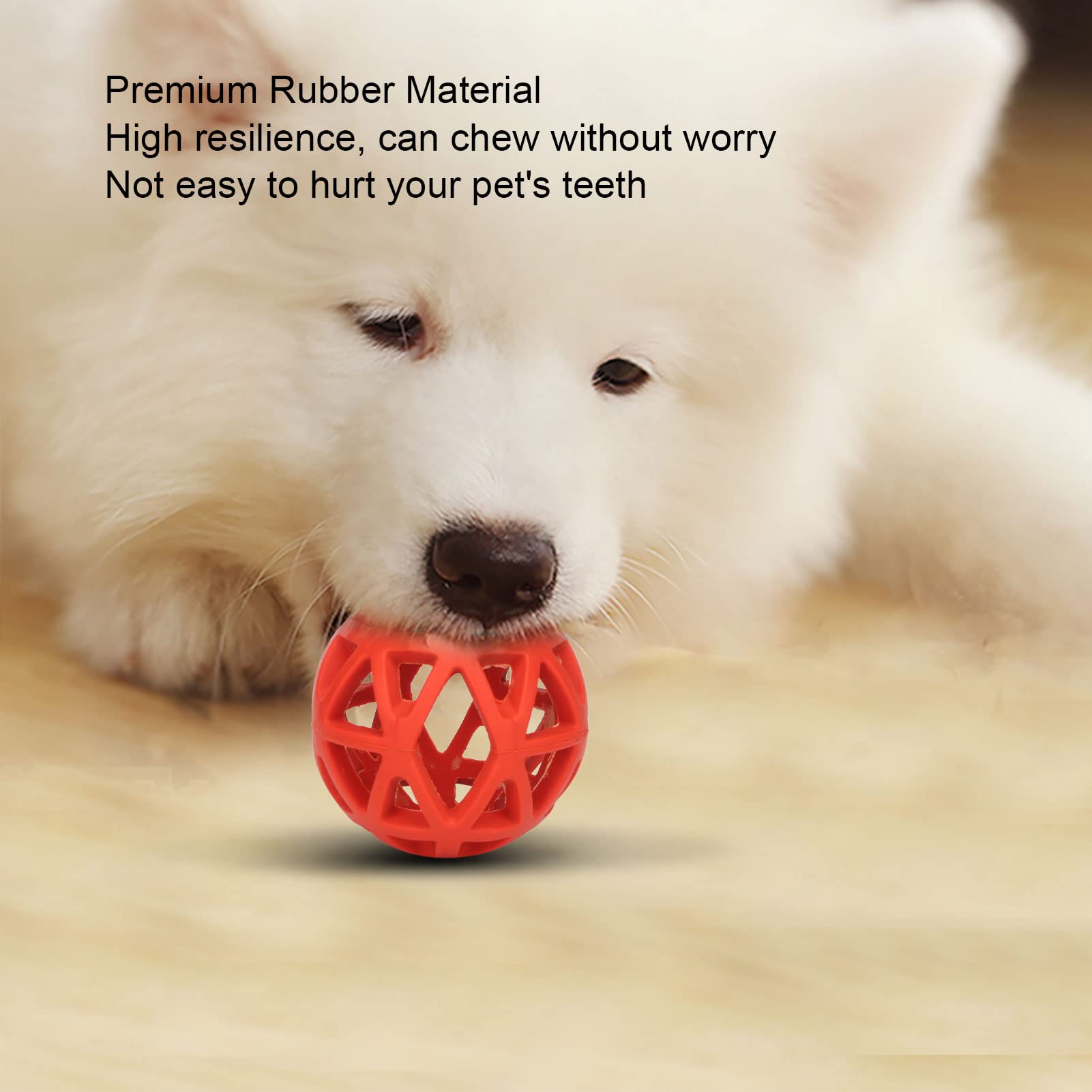 Durable Hollow Rubber Dog Ball Toy for Aggressive Chewers - Interactive Chew & Roll Pet Toy for Small Breed Dogs - Red - Perfect for Fetch, Training & Indoor/Outdoor Play