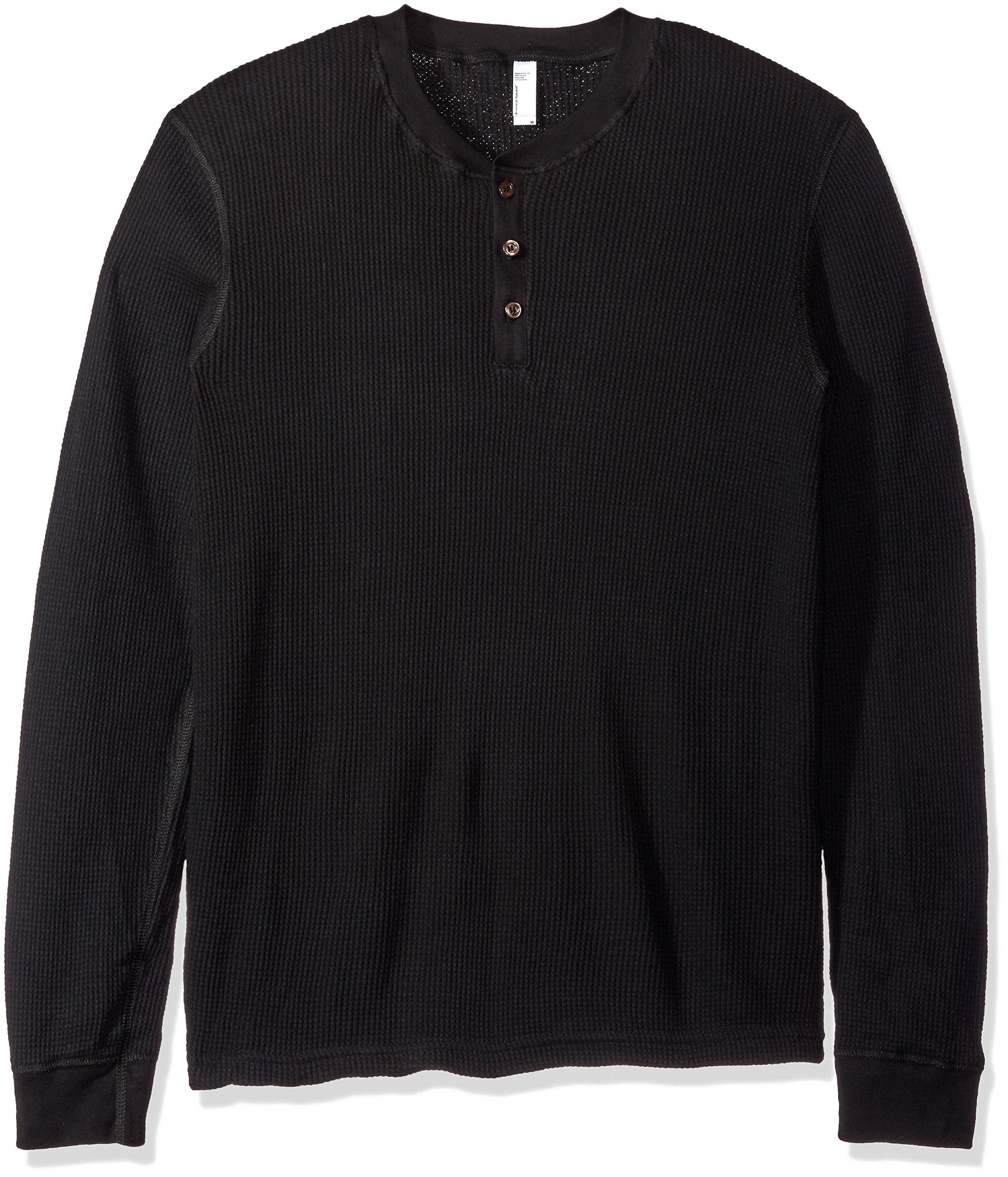 American Apparel Men's Waffle Thermal Henley Long Sleeve T-Shirt | Warm Winter Base Layer for Outdoor Activities & Casual Wear