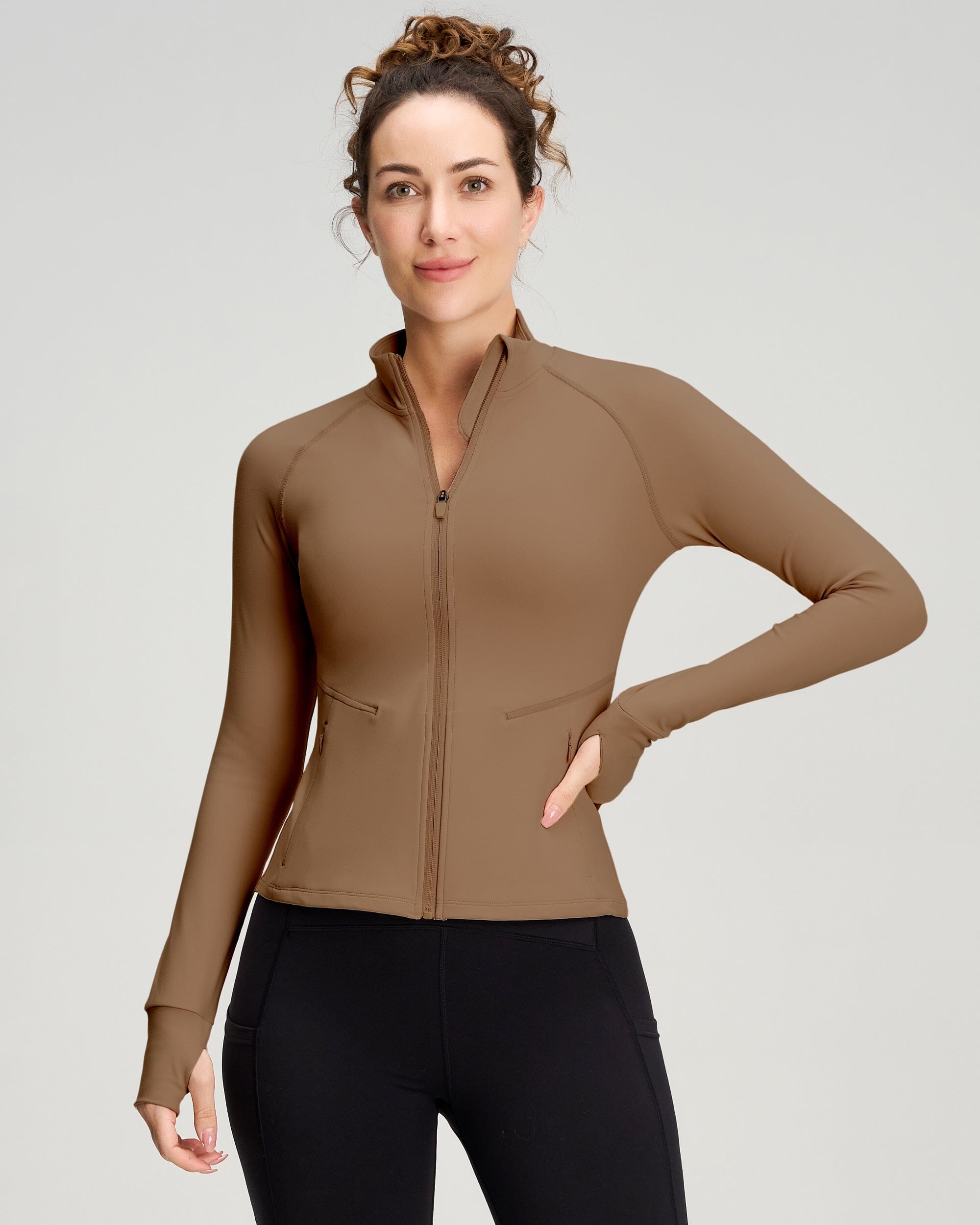 Women's Cropped Full Zip Jacket with Pockets - Lightweight Casual Outerwear for Spring & Fall | Perfect for Streetwear, Layering & Everyday Fashion