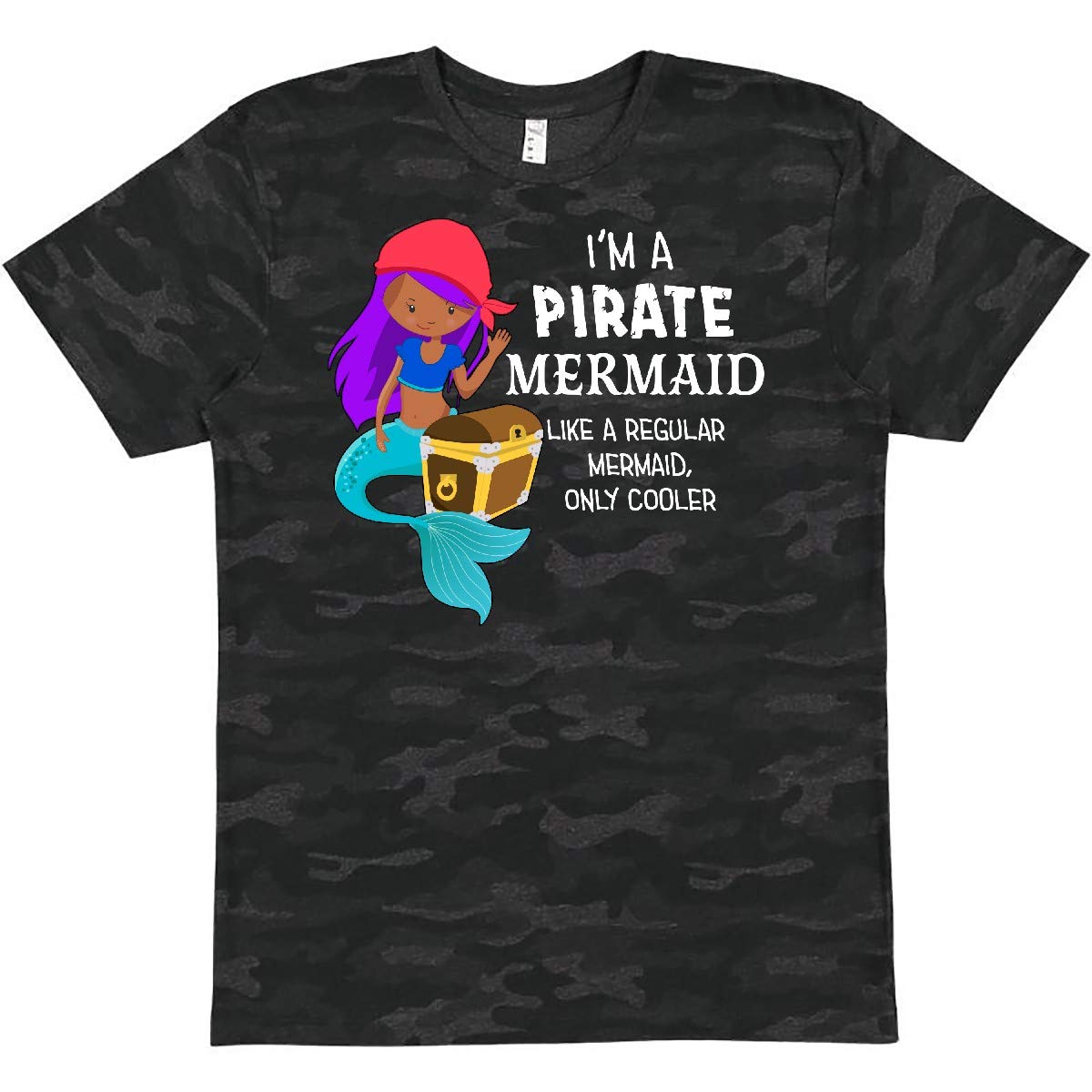 Inktastic 'I'm a Pirate Mermaid - Like a Regular Mermaid, Only Cooler' Graphic T-Shirt for Women | Funny Pirate Mermaid Tee | Perfect for Halloween, Cosplay & Pirate-Themed Parties
